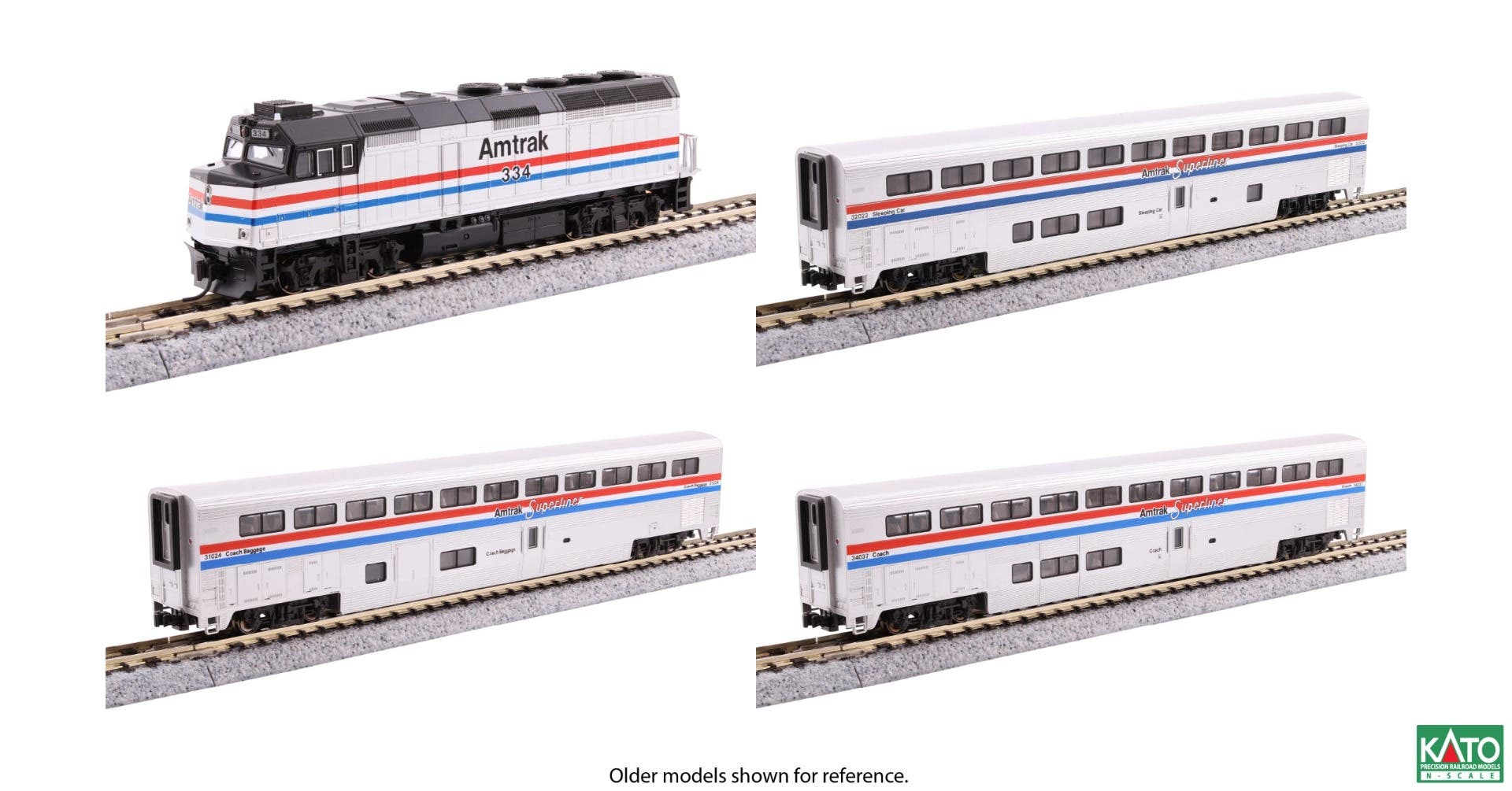 ☆ Amtrak スーパーライナー 客車＆牽引機 F40PH重連モデル☆彡 KATO