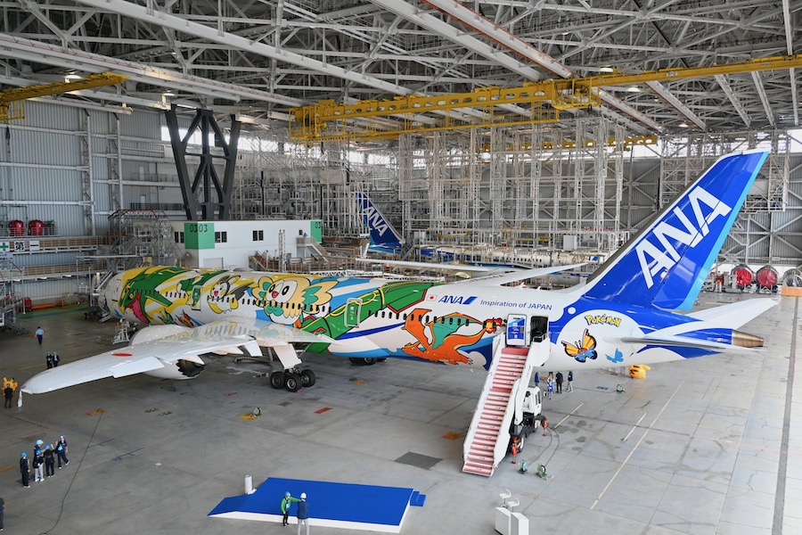 ANA 全日空 787-9 ポケモン ピカチュウジェット AV スタンドt付き ANA