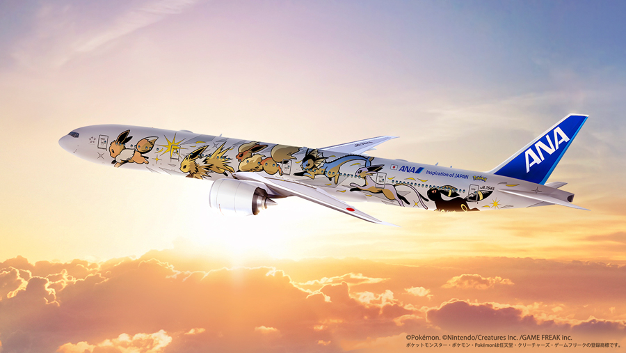 ANA、「イーブイジェットNH」の初便は羽田発ロンドン行き お披露目
