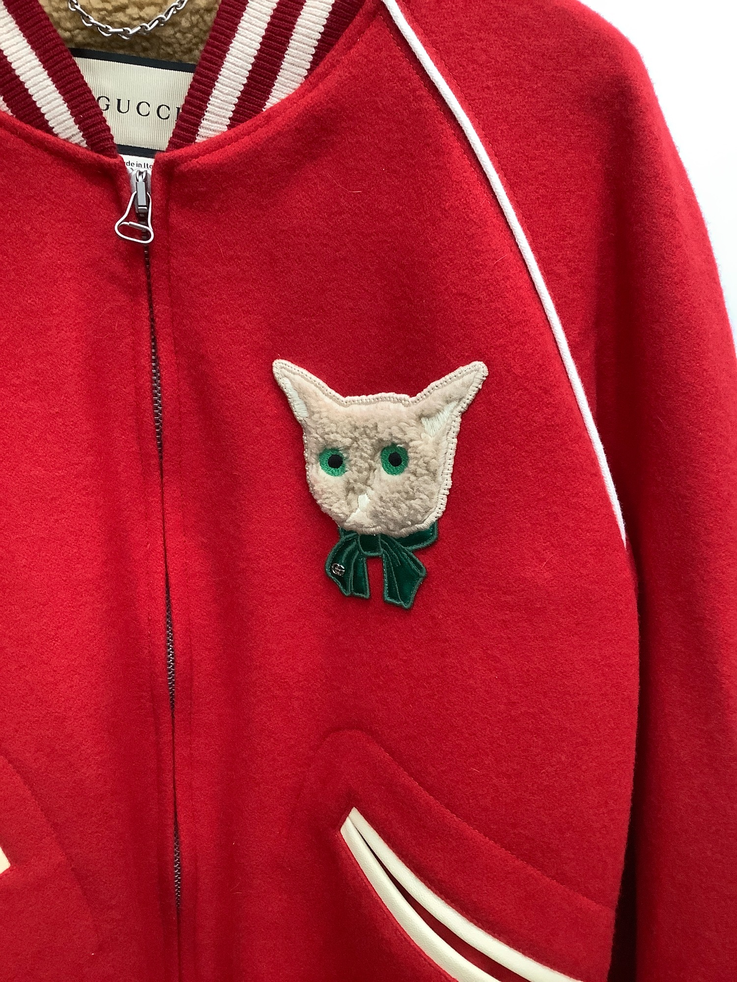 GUCCI キャットワッペンウールスタジャンブルゾンを買取入荷いたしまし