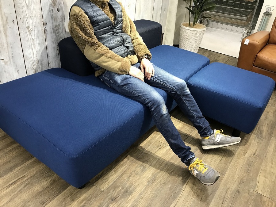 無印良品】オットマン付きのソファベンチが入荷しました！人気のブルー