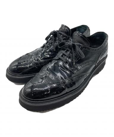 中古・古着通販】PRADA (プラダ) エナメルウィングチップ ブラック