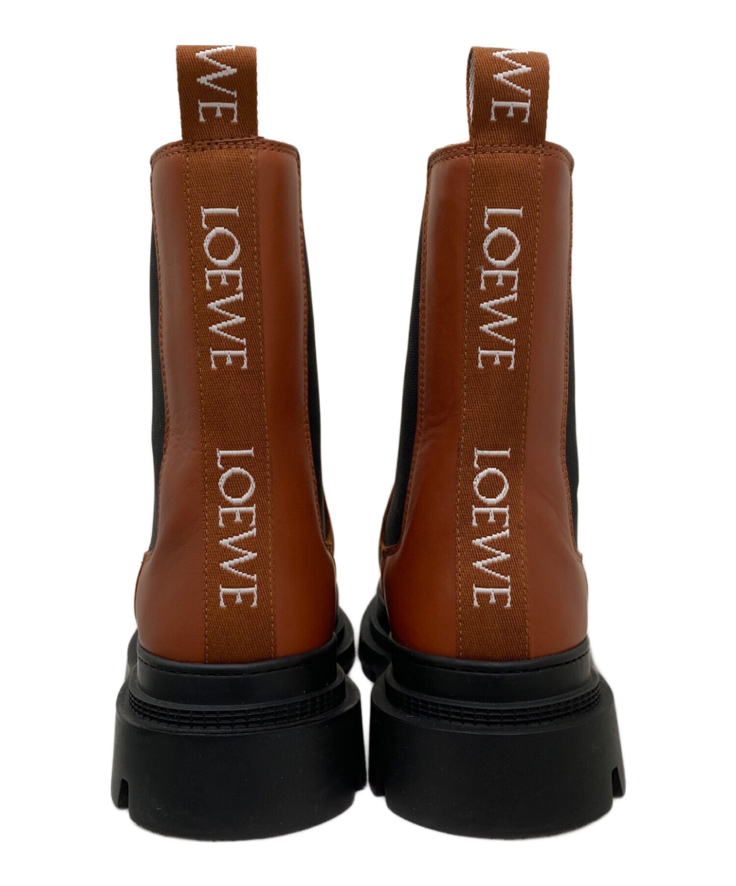 中古・古着通販】LOEWE (ロエベ) サイドゴアブーツ オレンジ サイズ:37