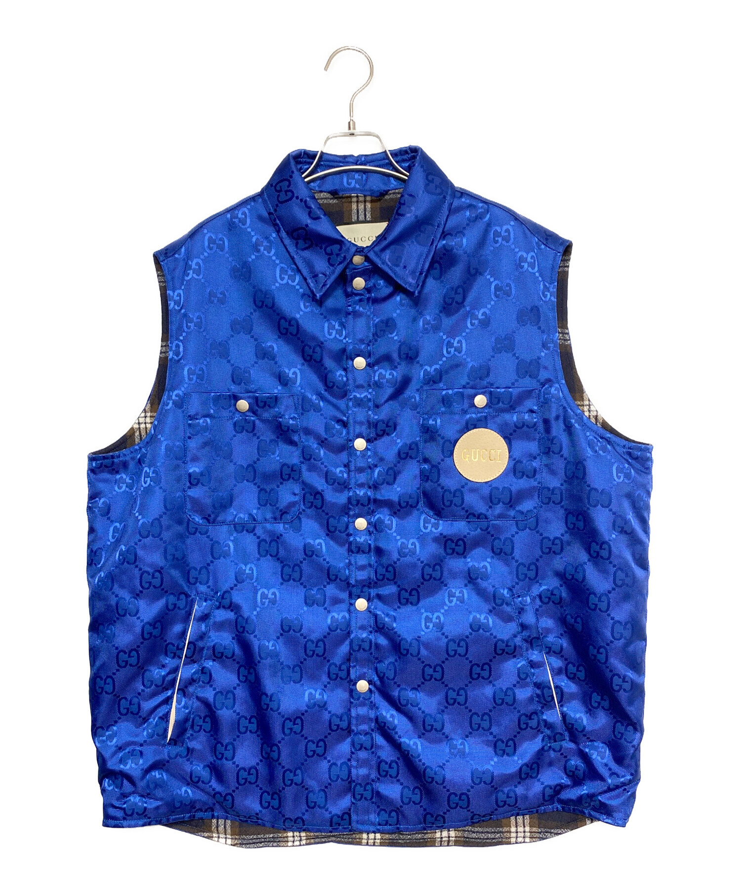 中古・古着通販】GUCCI (グッチ) GG総柄 レザーパッチロゴ ナイロン