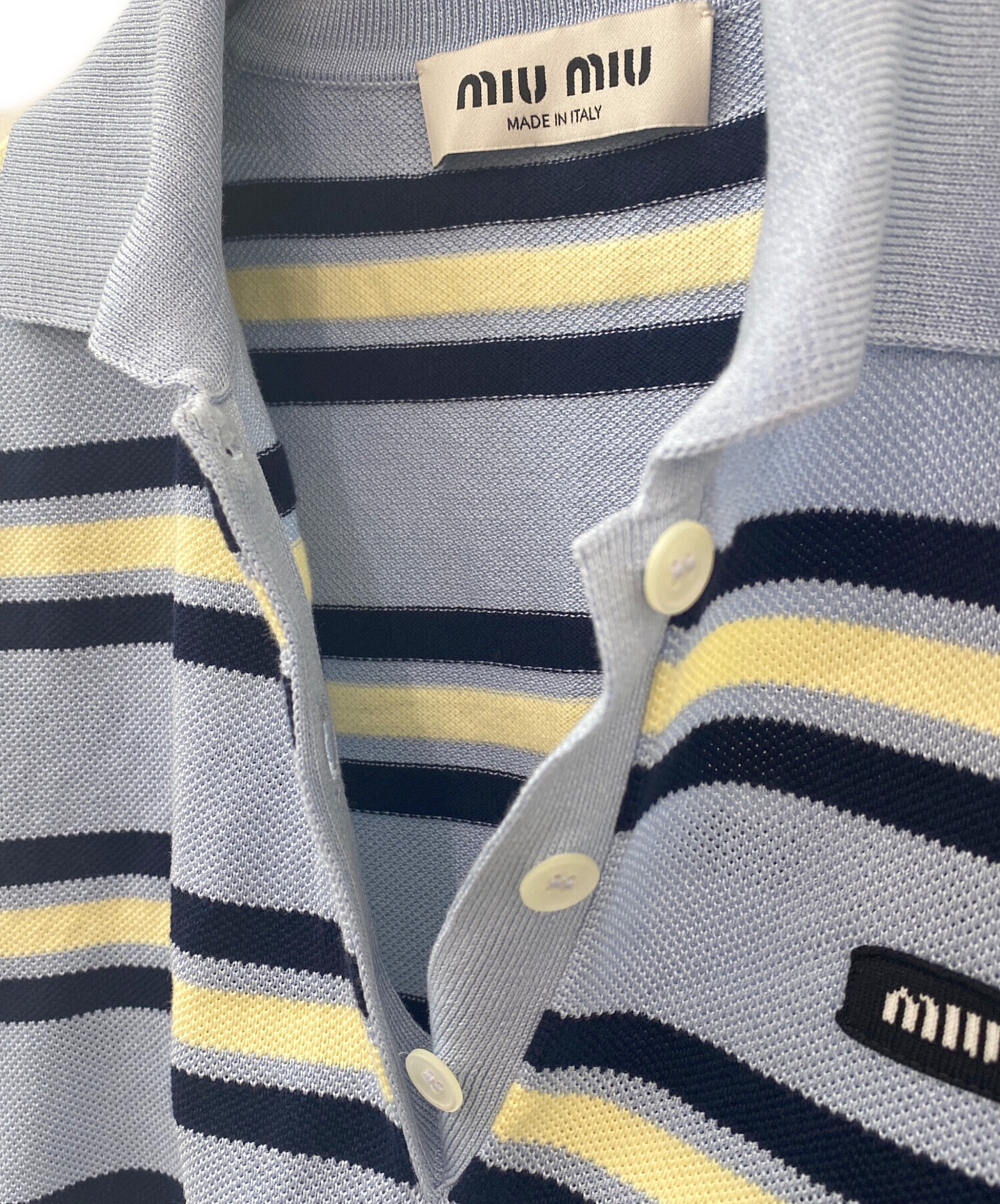 中古・古着通販】MIU MIU (ミュウミュウ) Silk And Cotton Knit Polo
