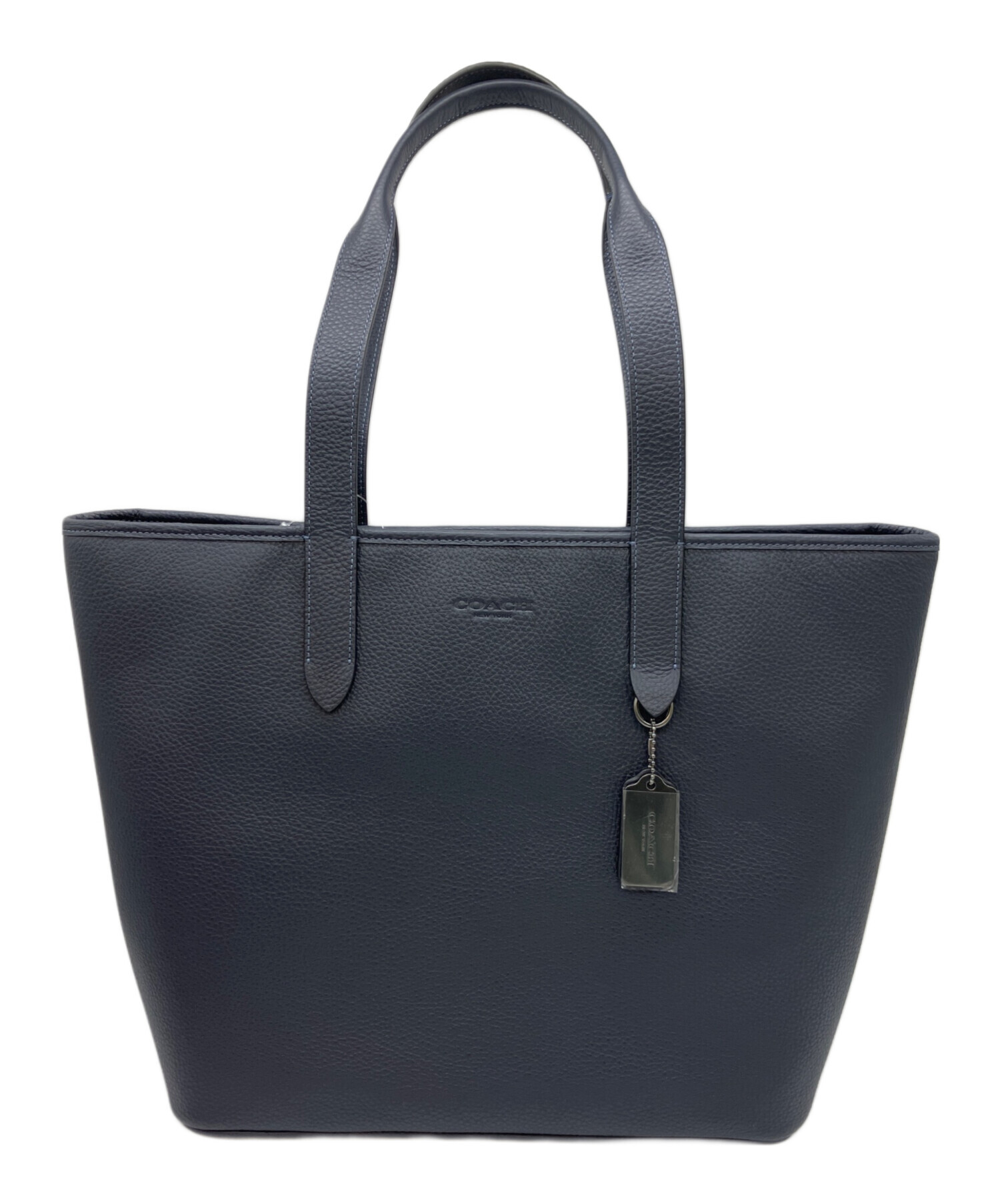 中古・古着通販】COACH (コーチ) レザートートバッグ ネイビー