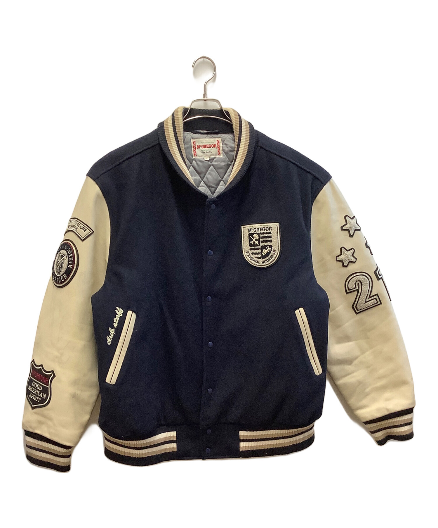 中古・古着通販】McGREGOR (マクレガー) スタジャン ネイビー×ベージュ