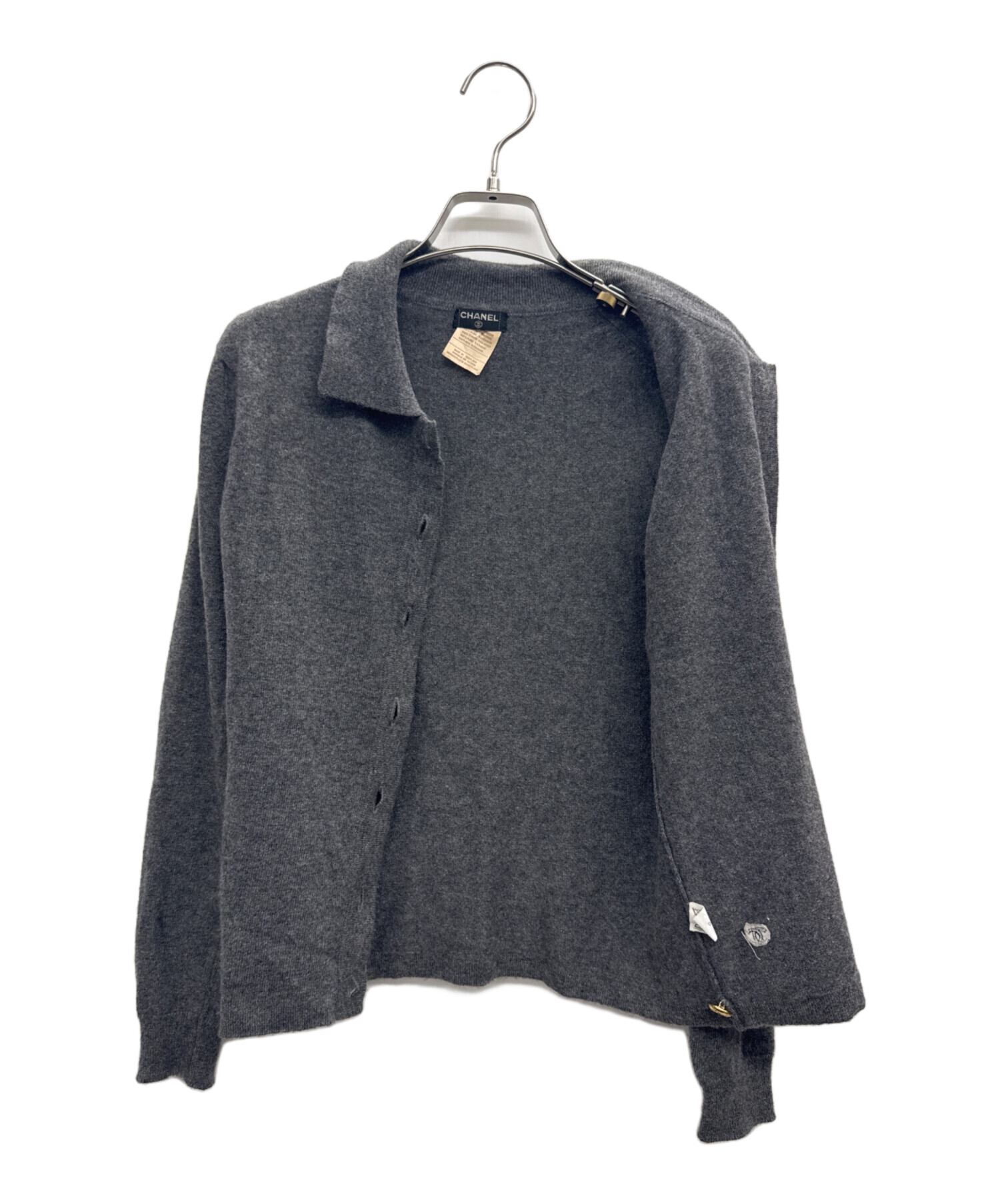 中古・古着通販】CHANEL (シャネル) カシミヤカーディガン グレー