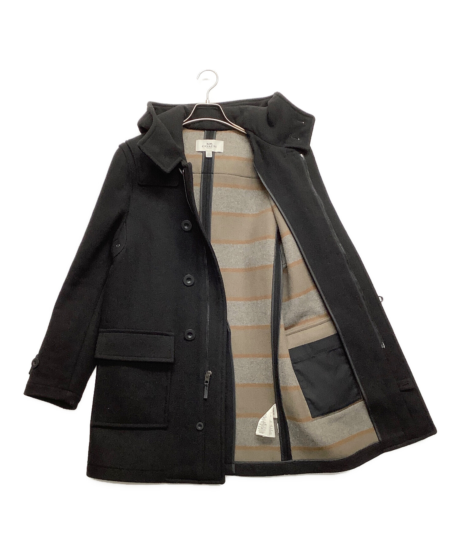 中古・古着通販】COACH (コーチ) ダッフルコート ブラック サイズ:XS