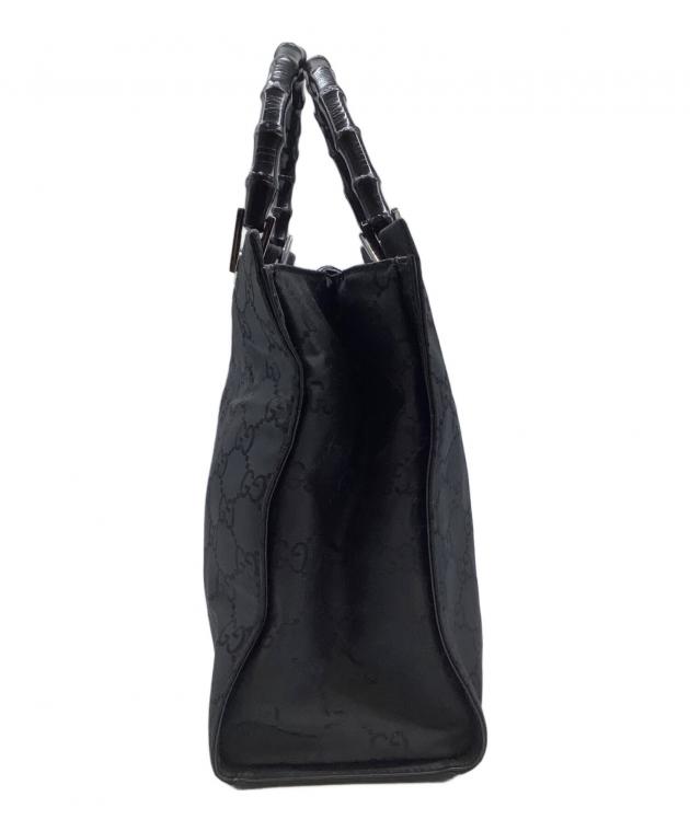 中古・古着通販】GUCCI (グッチ) バンブーハンドバッグ ブラック