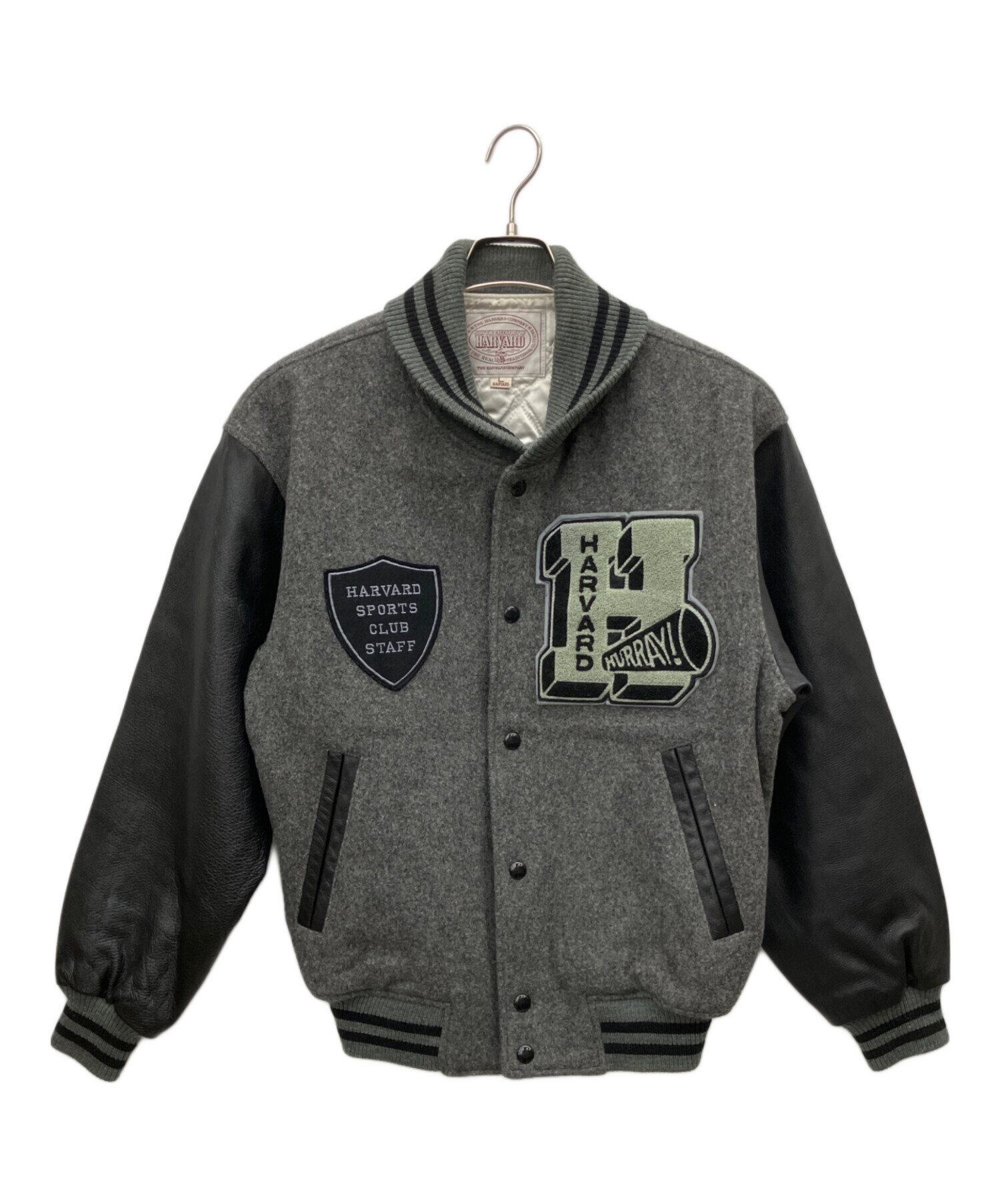 中古・古着通販】HARVARD (ハーバード) スタジャン ブラック×グレー