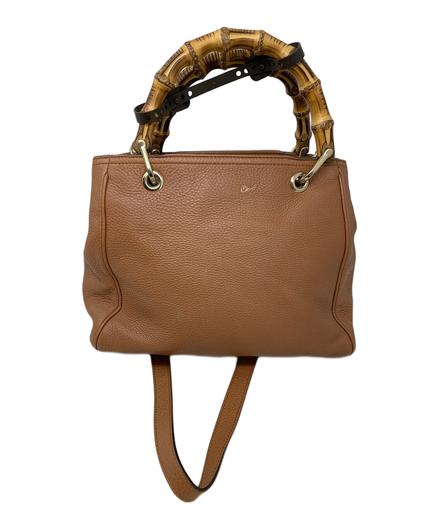 中古・古着通販】GUCCI (グッチ) バンブー2WAYバッグ ブラウン