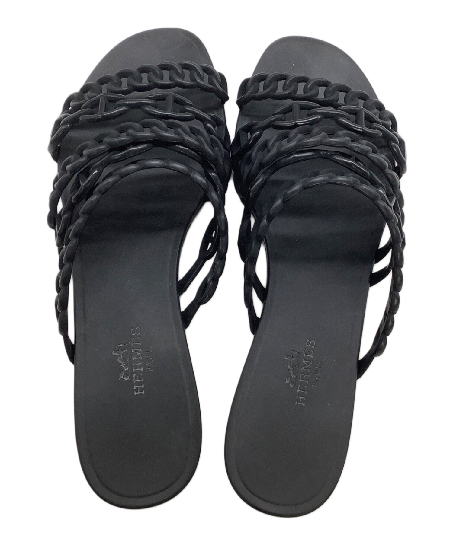 中古・古着通販】HERMES (エルメス) ラバーサンダル ブラック サイズ