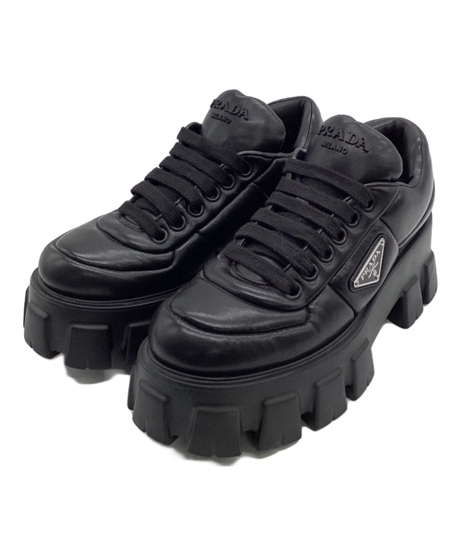 中古・古着通販】PRADA (プラダ) モノリス ダッドスニーカー ブラック