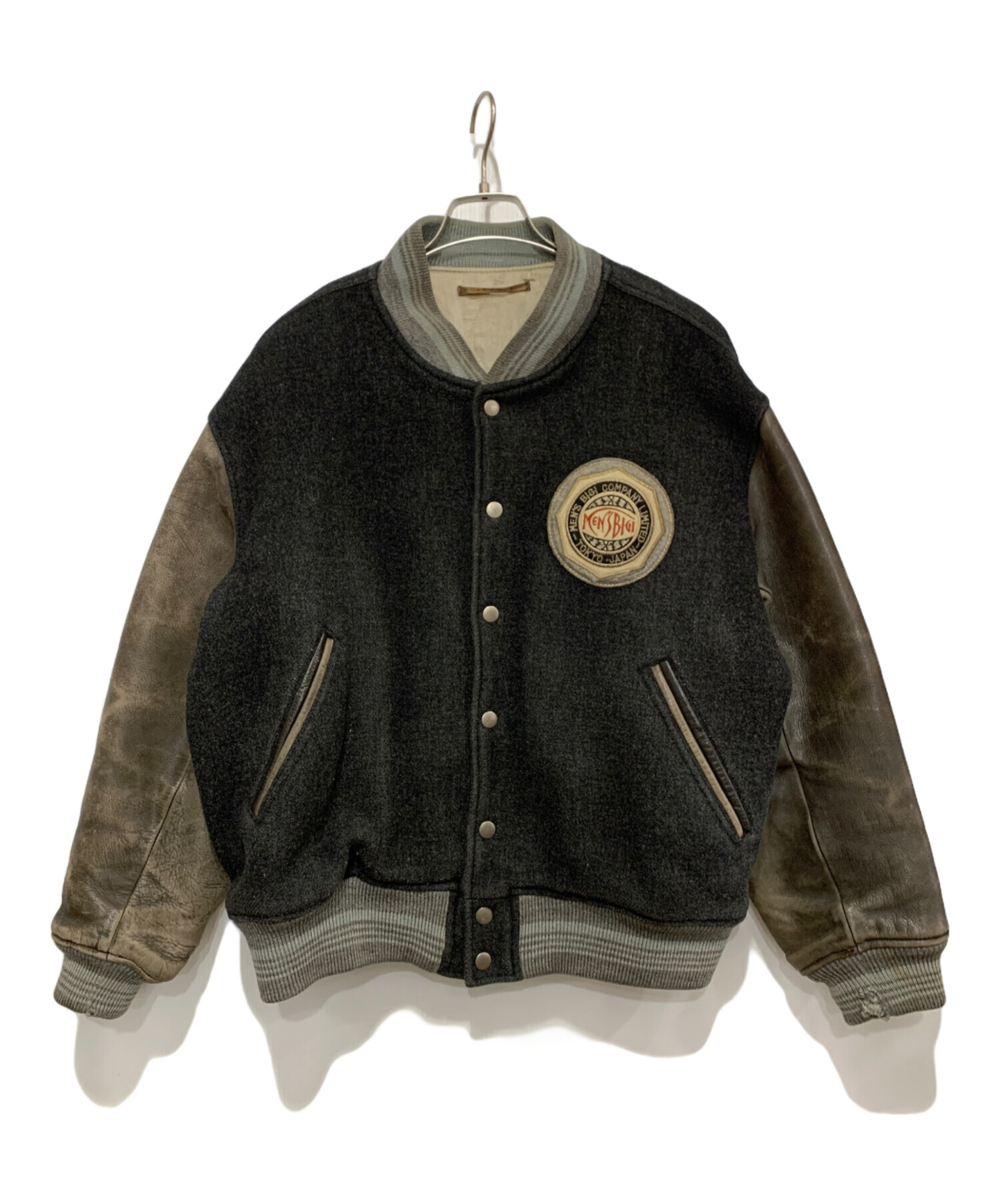 ボ*ン様 80年代ヴィンテージ MEN'S BIGI スタジャン 黒/グレー 80年代