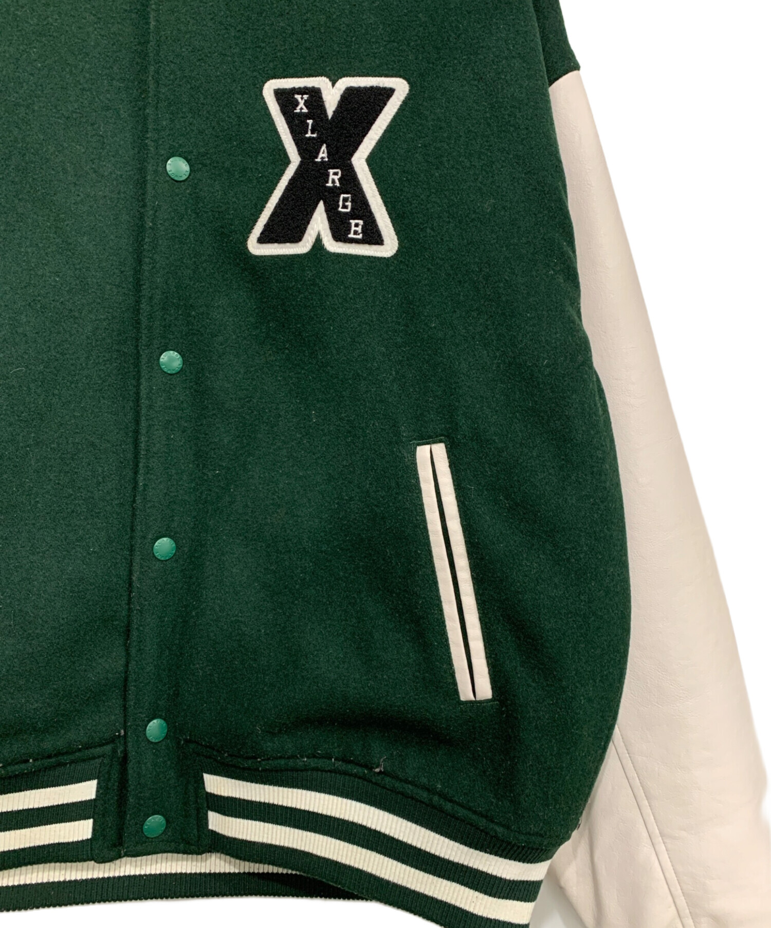 中古・古着通販】X-LARGE (エクストララージ) スタジャン グリーン