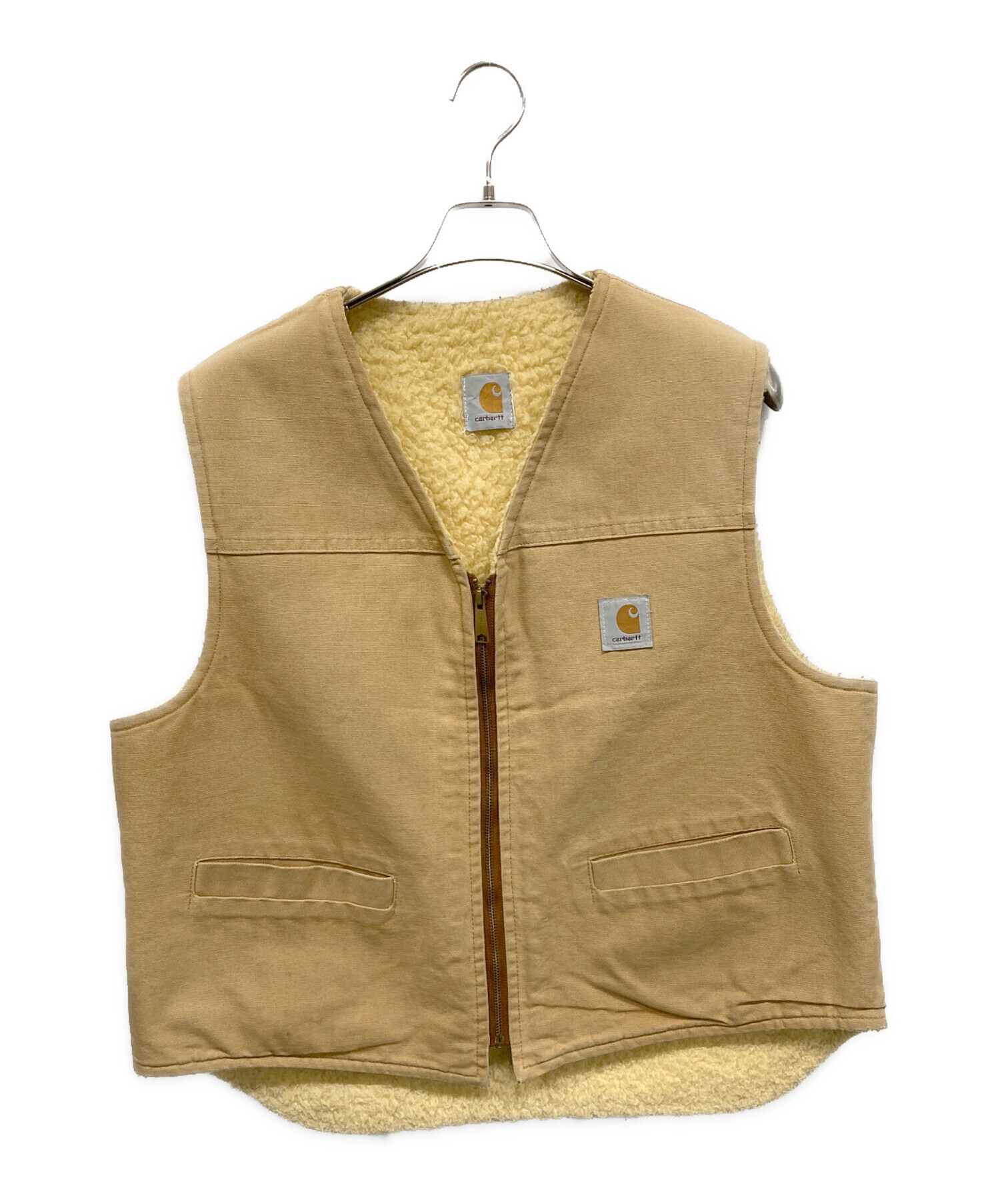中古・古着通販】CarHartt (カーハート) ダック地ベスト ベージュ