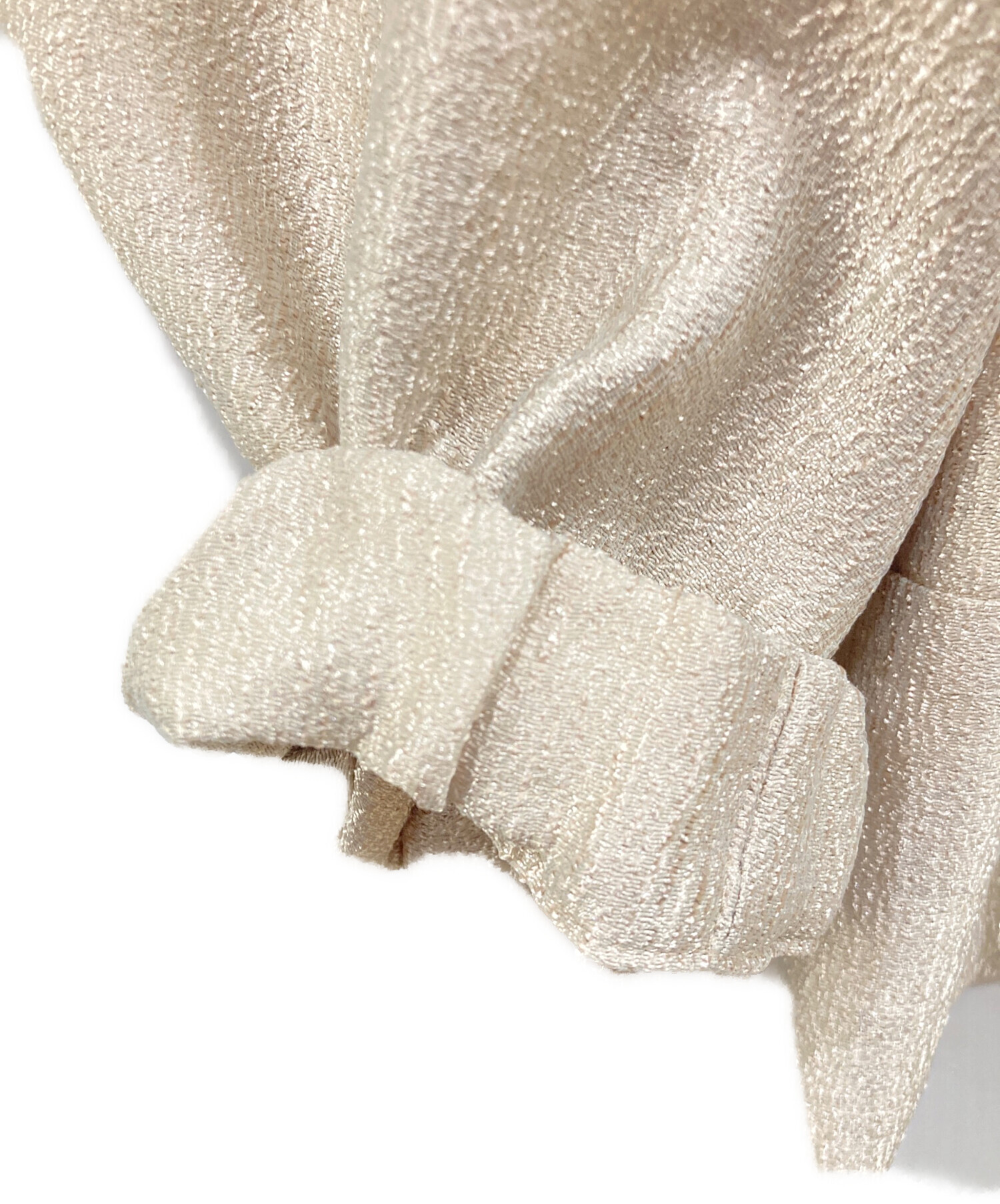 中古・古着通販】YORI (ヨリ) シャイニーパフブラウス ベージュ サイズ