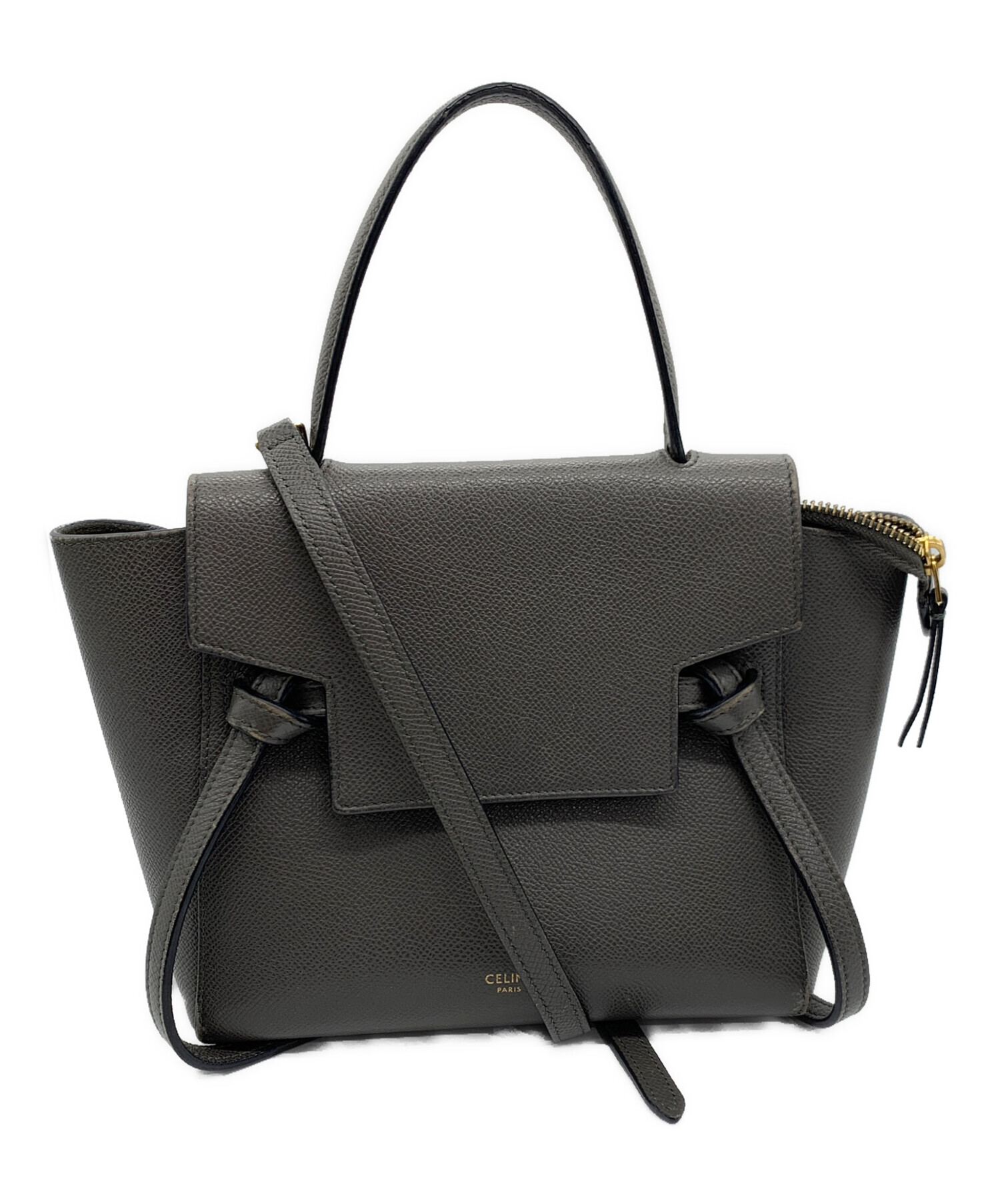 中古・古着通販】CELINE (セリーヌ) ベルトバッグ ナノ グレー