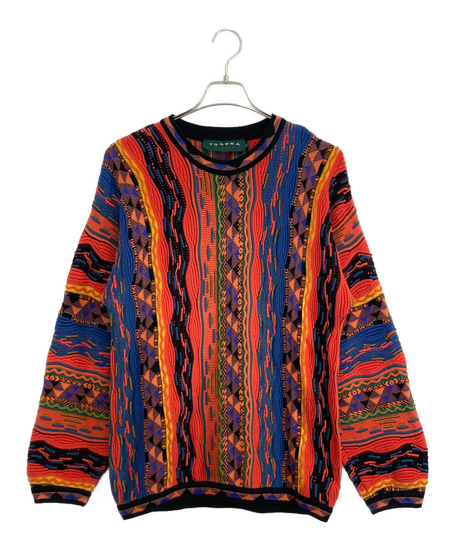 中古・古着通販】TUNDRA (ツンドラ) TUNDRA 3Dニット ピンク×ブルー