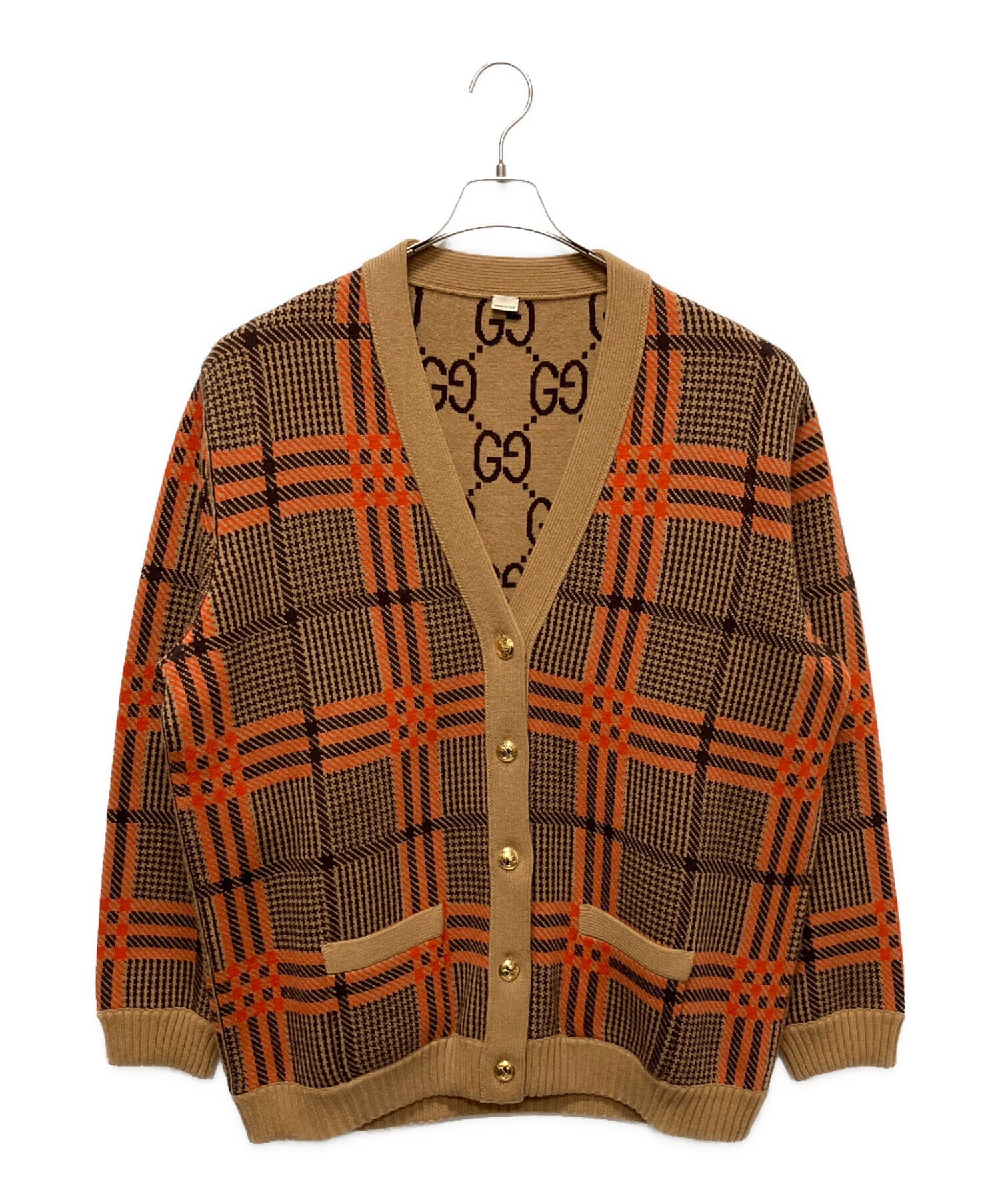 中古・古着通販】GUCCI (グッチ) リバーシブルカーディガン ブラウン