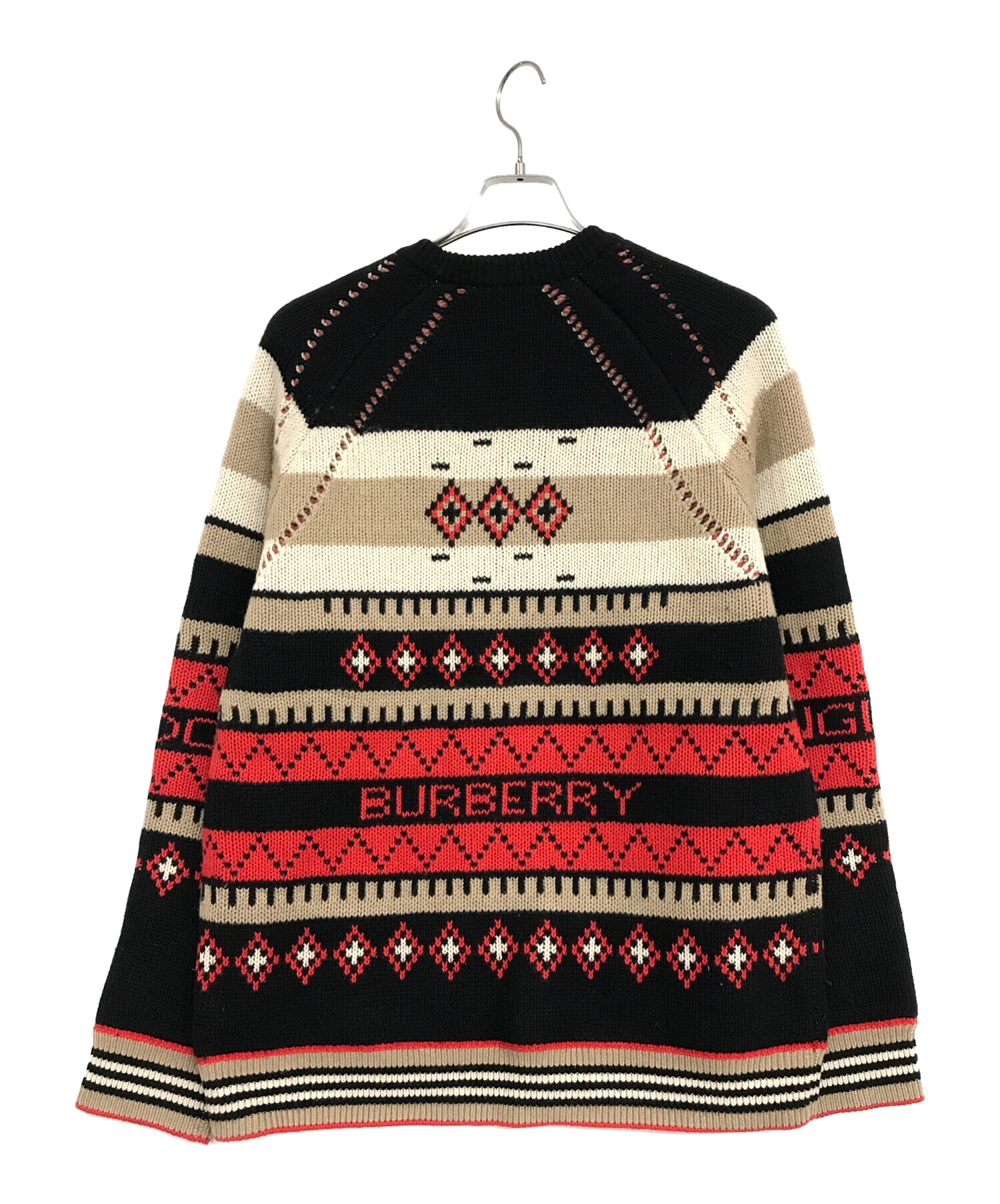 中古・古着通販】BURBERRY (バーバリー) 総柄ロゴカシミアニット