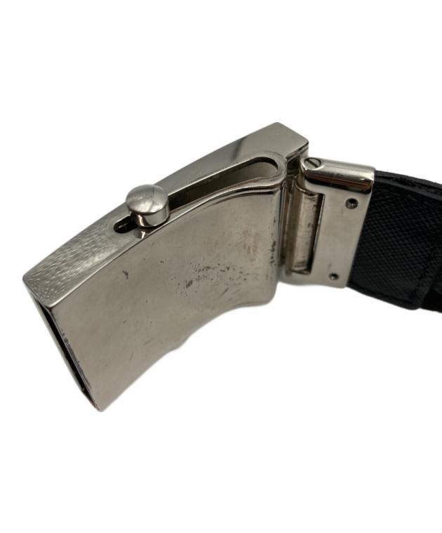 中古・古着通販】PRADA (プラダ) ロゴバックルガチャベルト ブラック