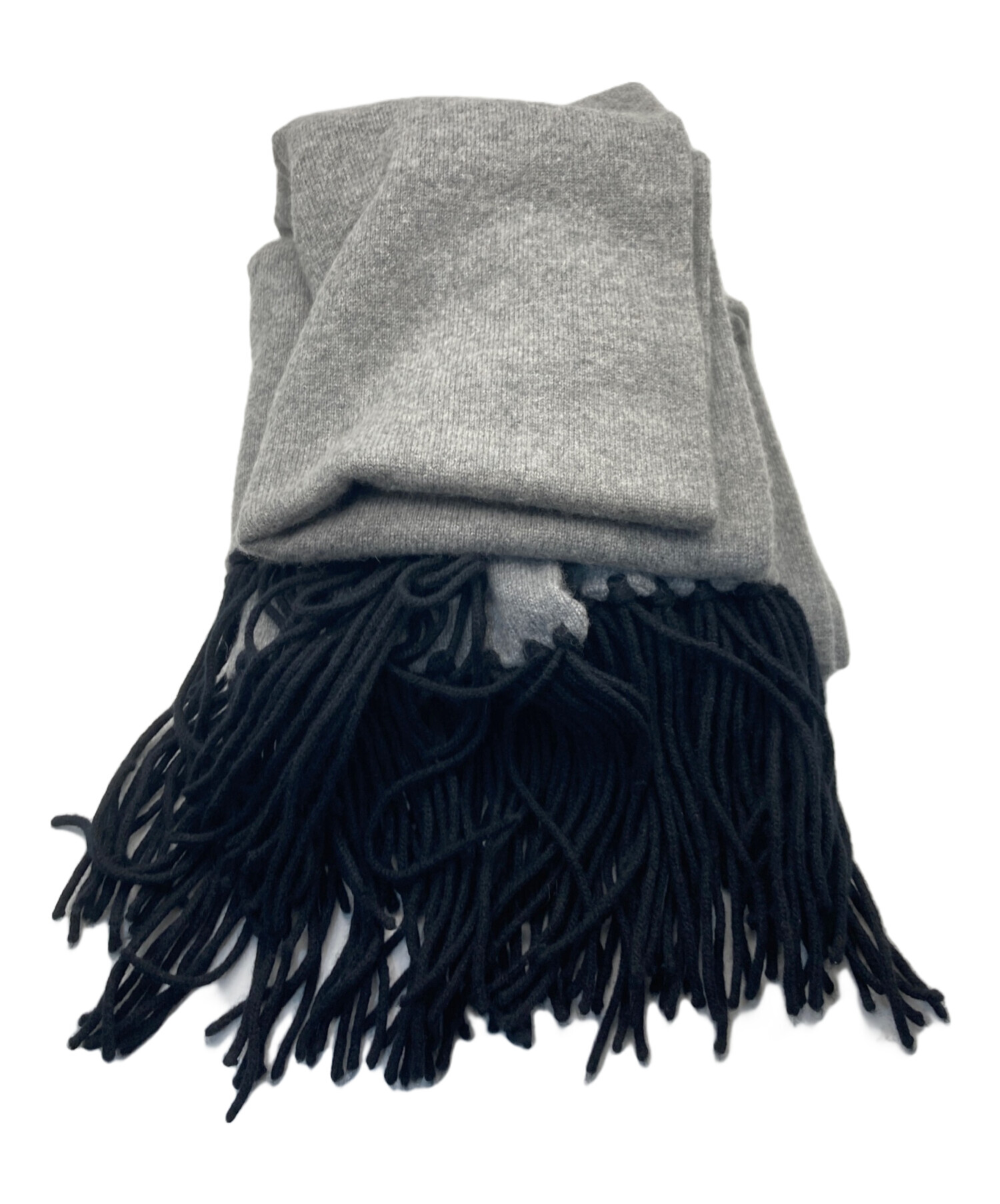 中古・古着通販】CHANEL (シャネル) カシミヤフリンジマフラー グレー