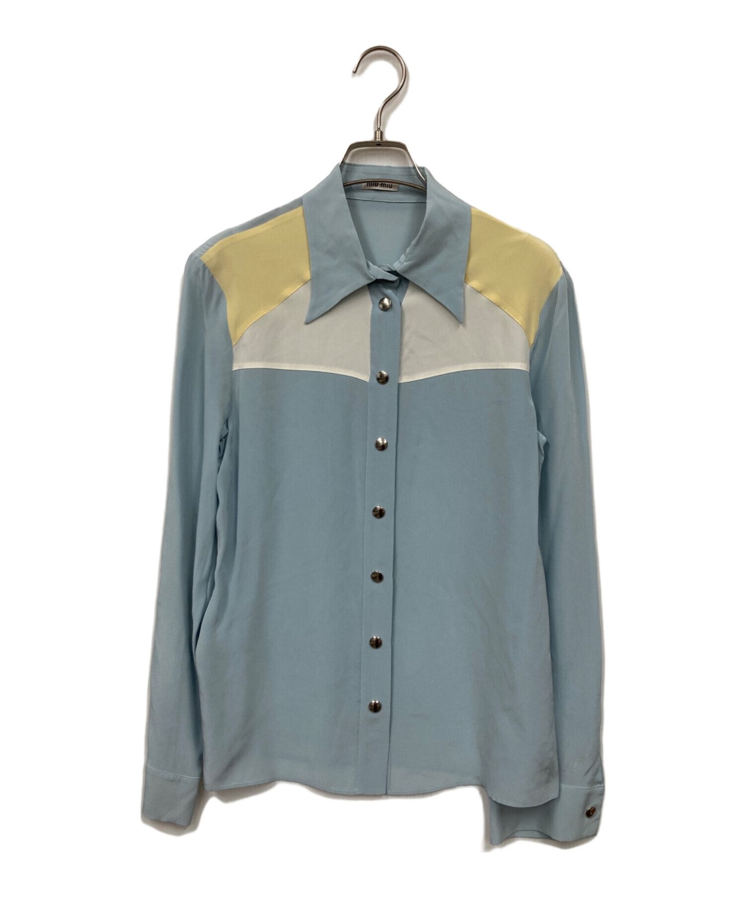 中古・古着通販】MIU MIU (ミュウミュウ) シルクシャツ スカイブルー