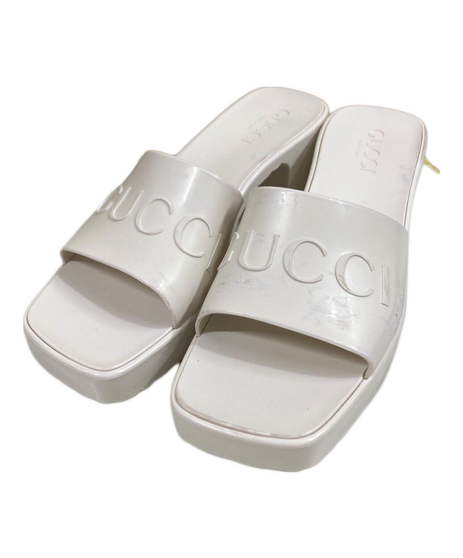 中古・古着通販】GUCCI (グッチ) ラバースライドサンダル ホワイト