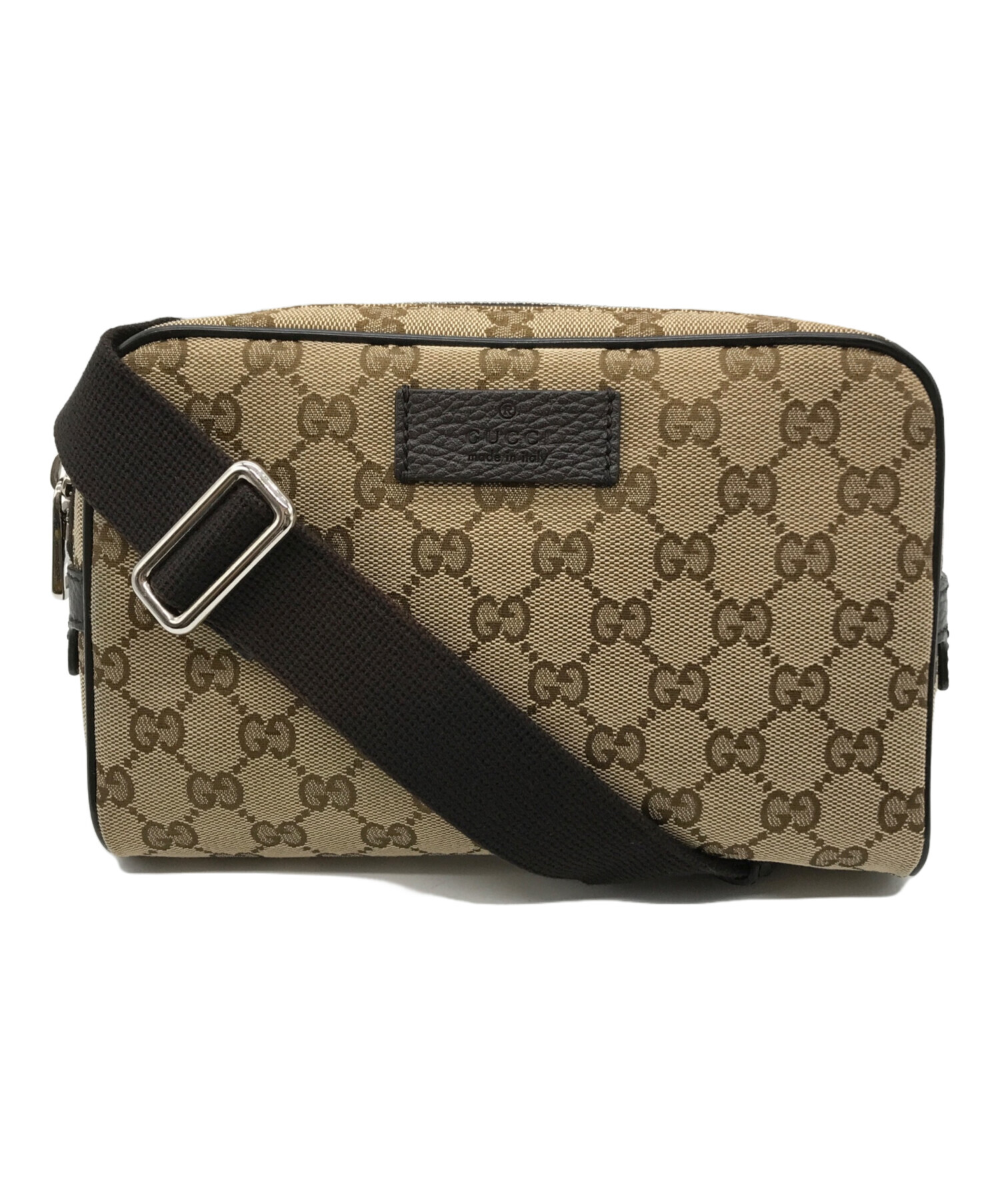中古・古着通販】GUCCI (グッチ) GGキャンバスボディバッグ ベージュ