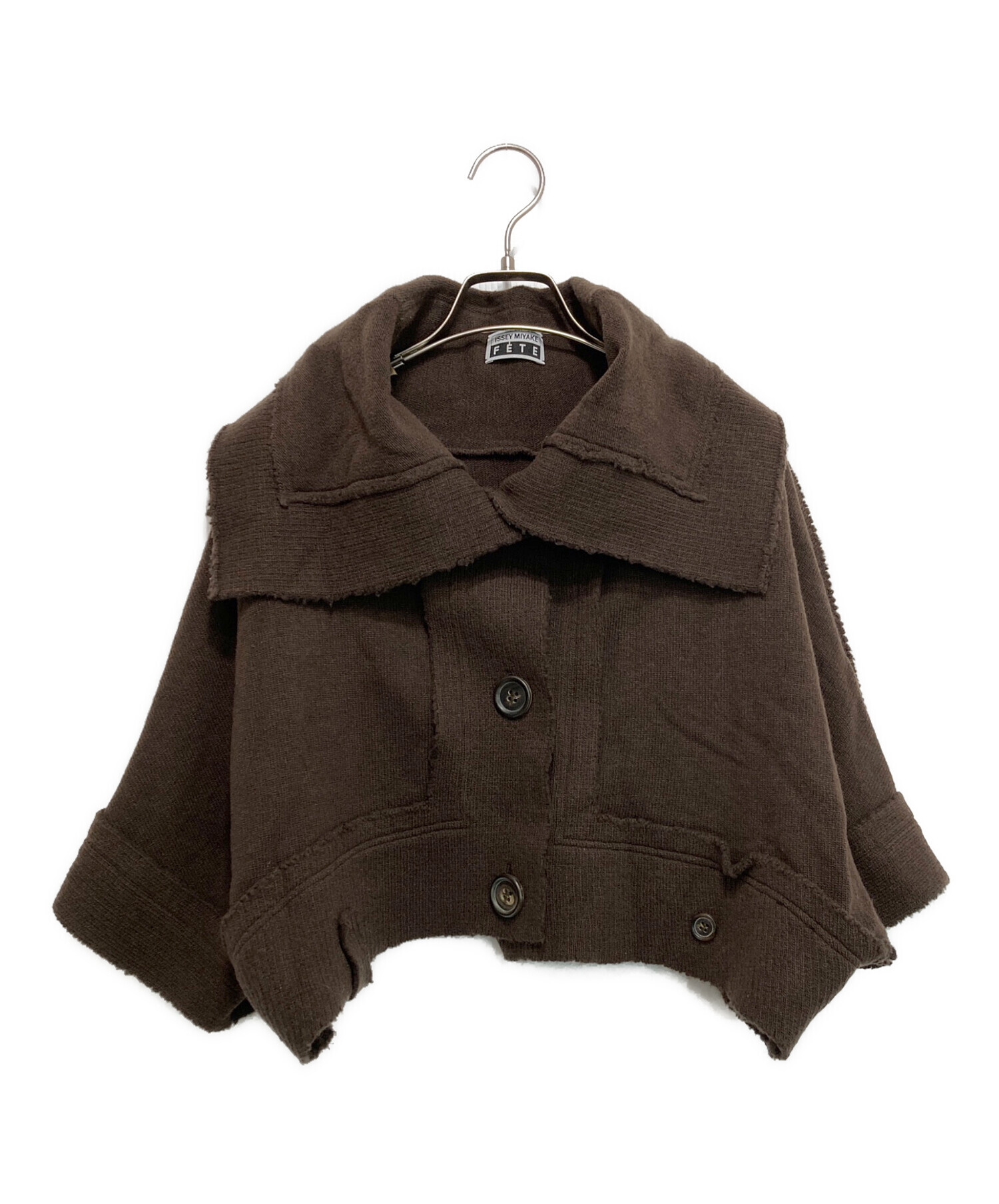 ISSEY MIYAKE FETE 長袖カーディガンブラウン&ブルー ISSEY MIYAKE