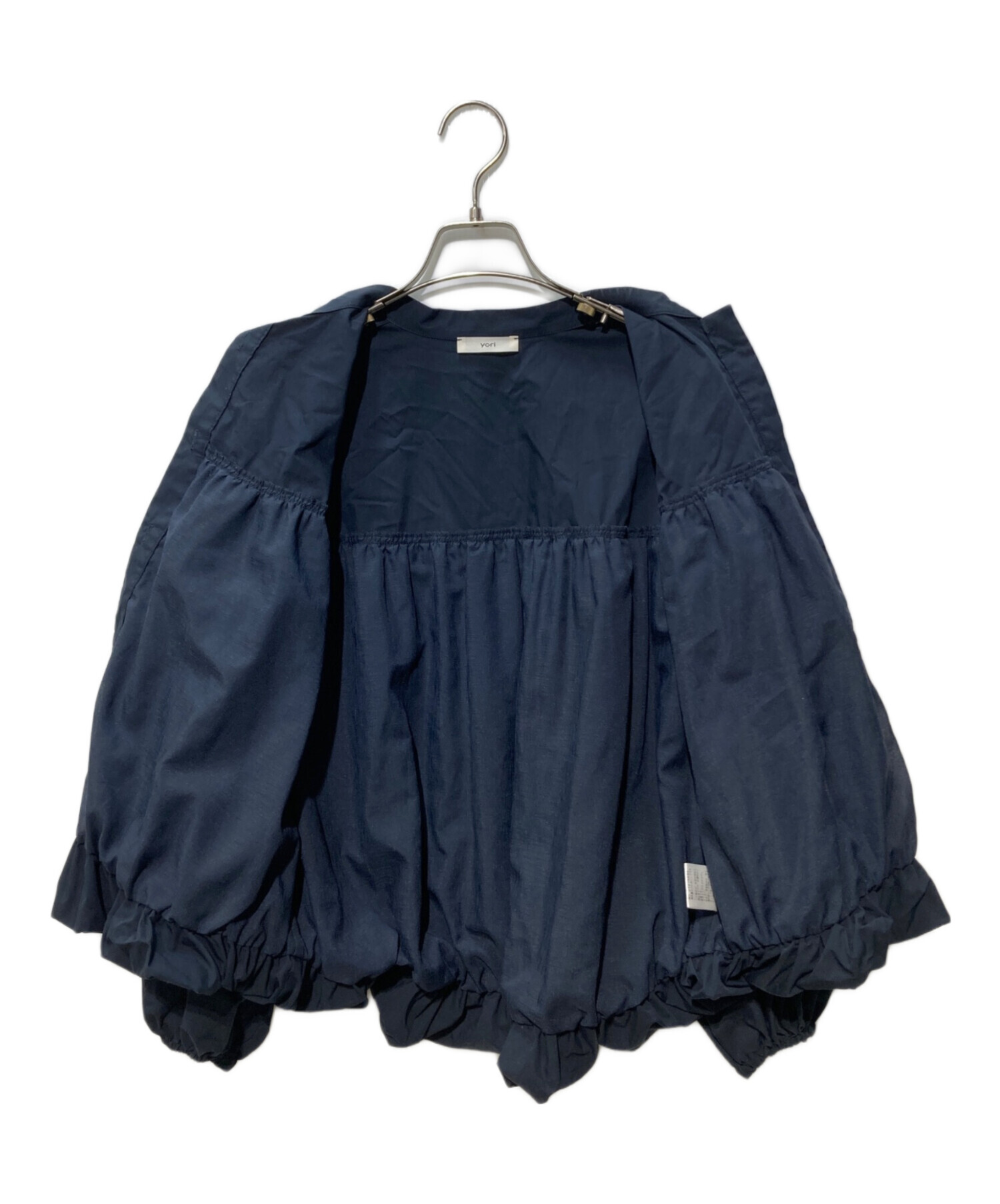 中古・古着通販】yori (ヨリ) リボンバルーンブラウス ネイビー サイズ