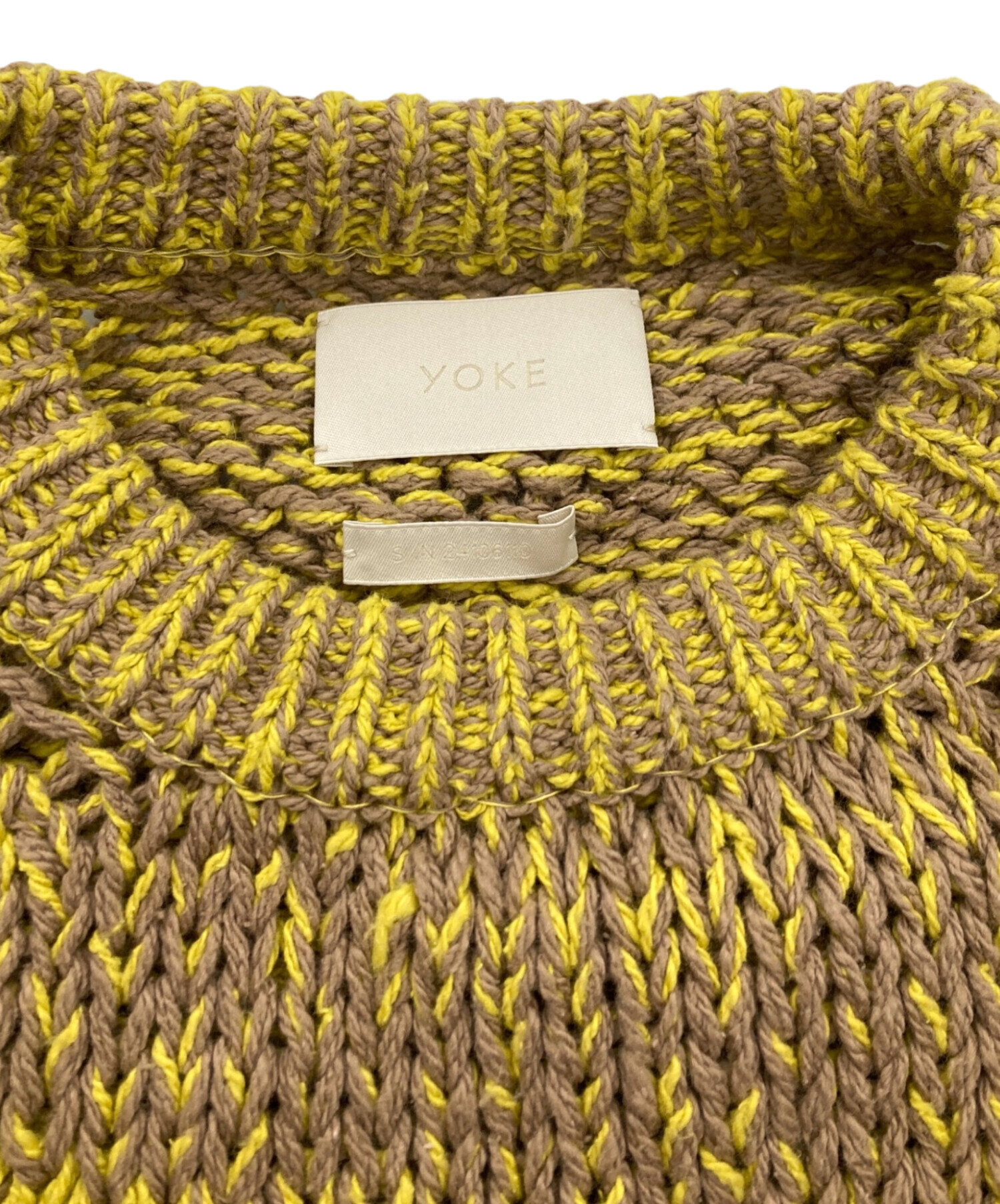 中古・古着通販】YOKE (ヨーク) INTARSIA CREWNECK SWEATER イエロー