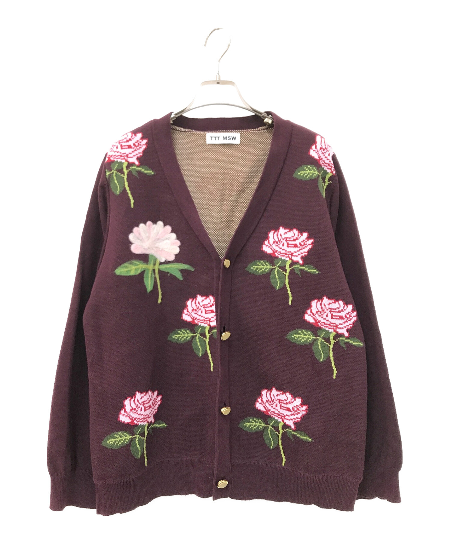 中古・古着通販】TTT MSW (ティー) 22AW Rose Jacquard Knit Cardigan