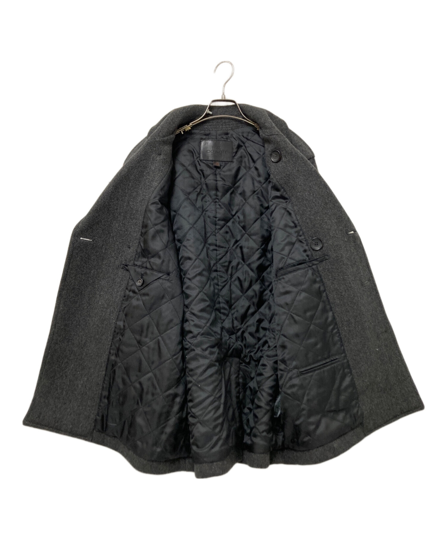 中古・古着通販】COACH (コーチ) ヘリンボーンPコート グレー サイズ:M