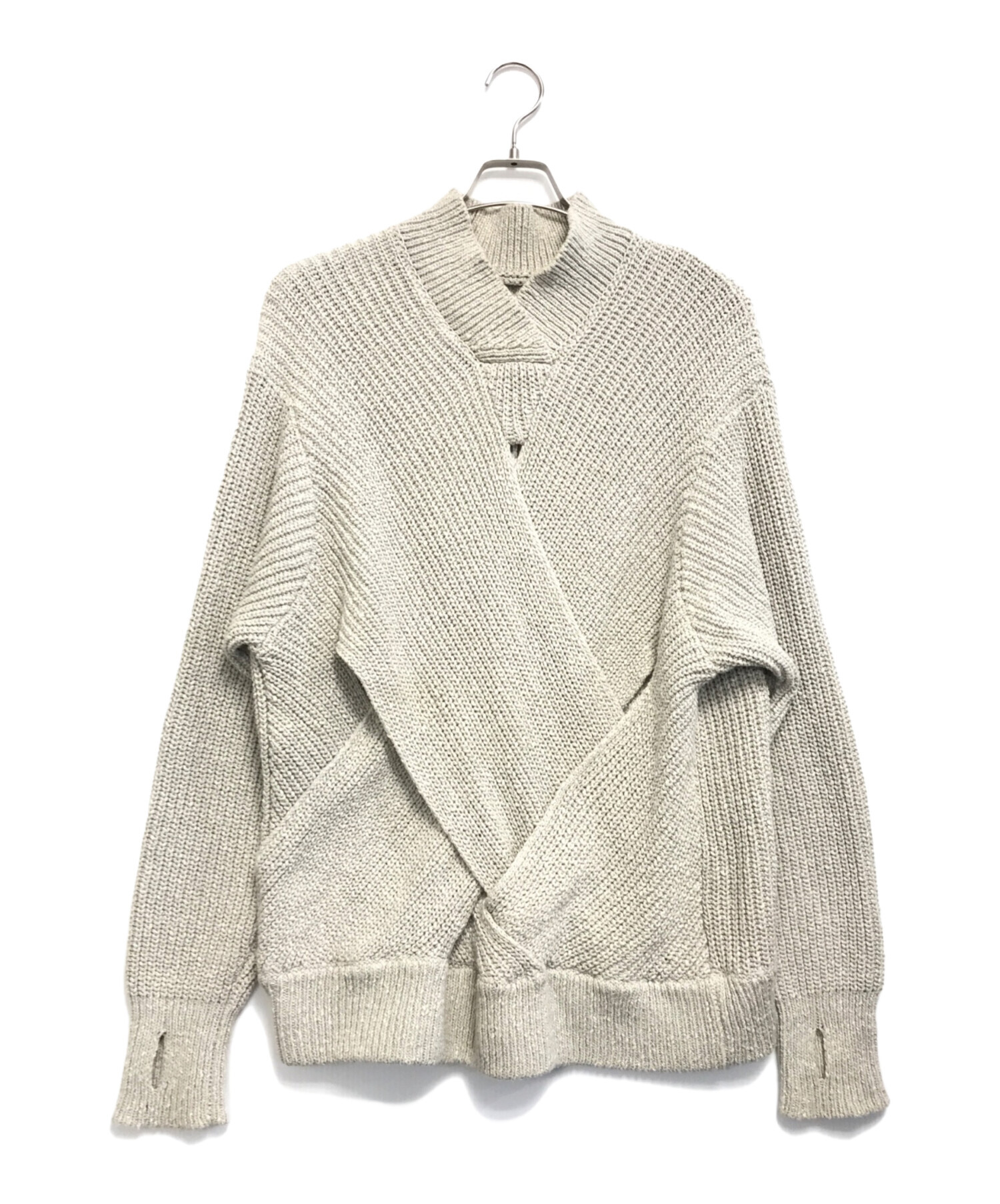 中古・古着通販】NULLUS (ヌールス) DECONSTRUCTED SWEATER グレージュ