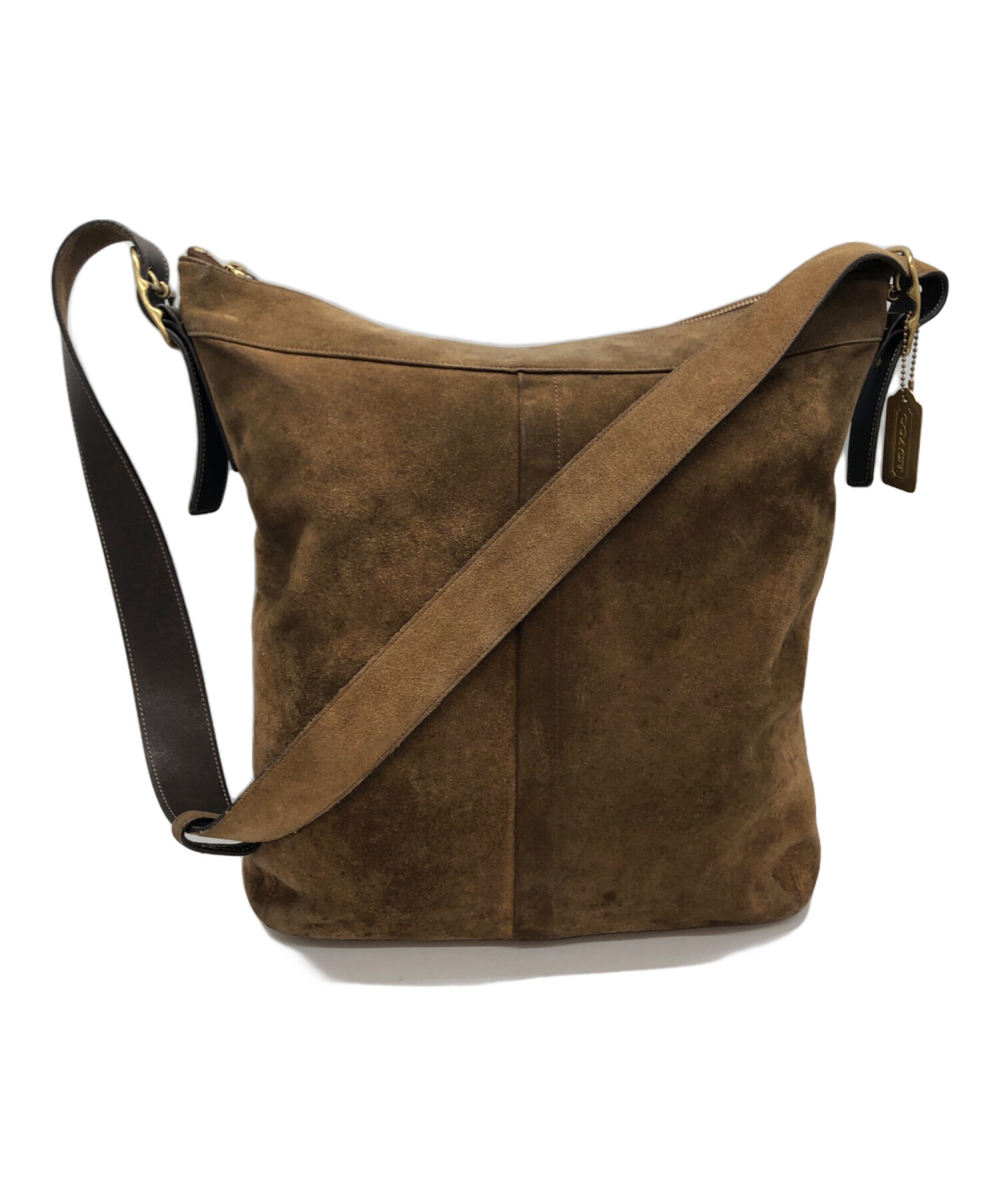 中古・古着通販】COACH (コーチ) スウェードショルダーバッグ ブラウン