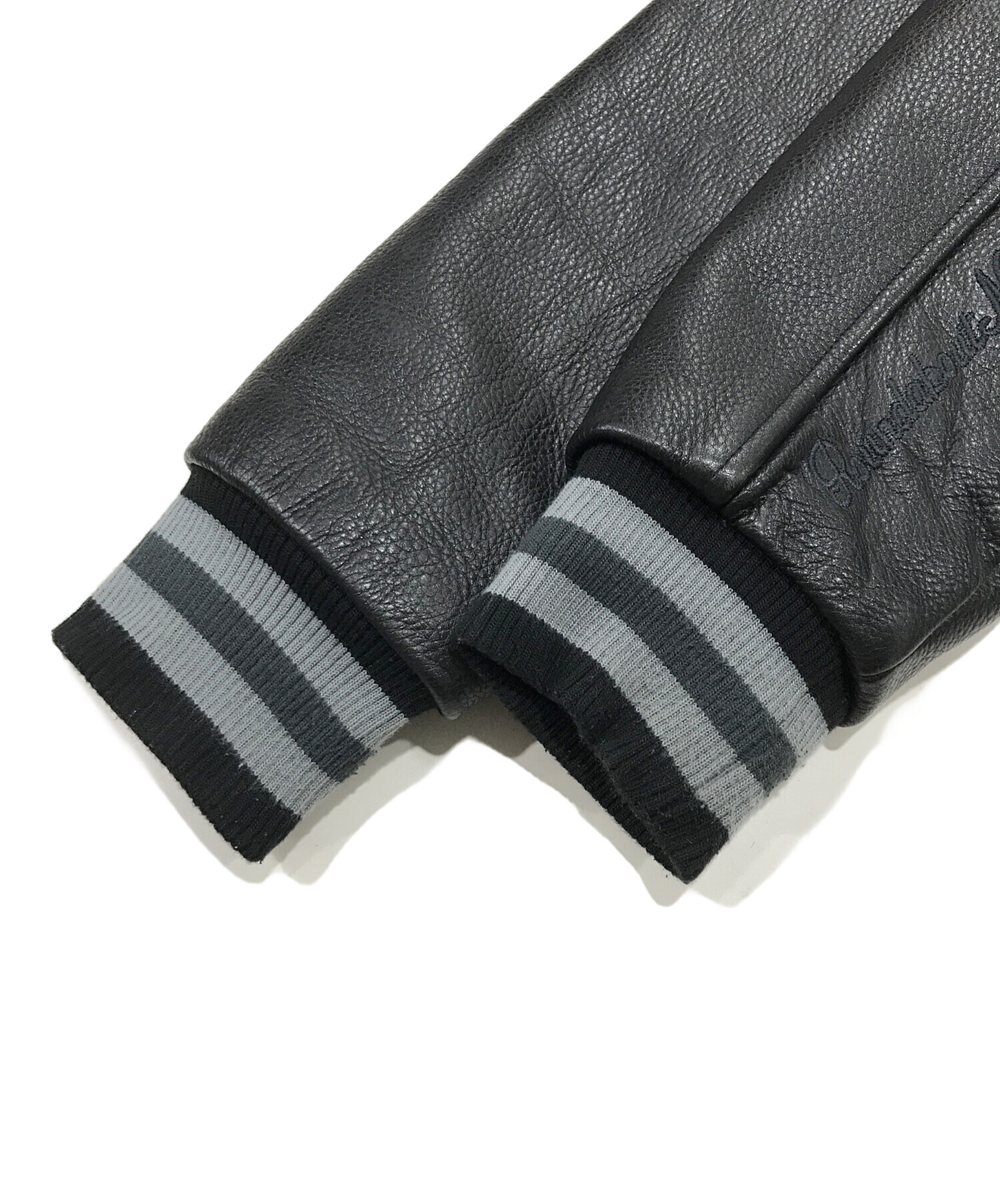 中古・古着通販】LEFLAH (レフラー) レザー切替スタジャン ブラック