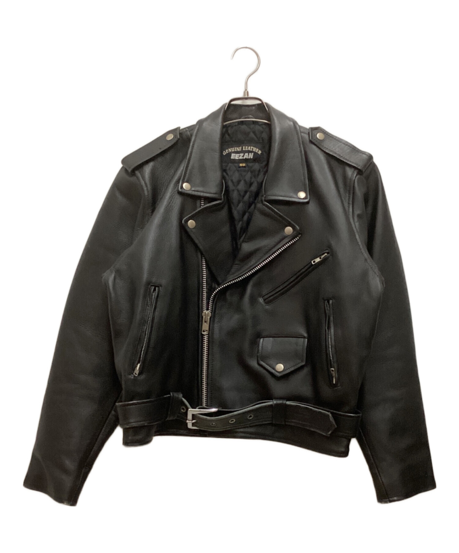 中古・古着通販】EEZAN (イーザン) レザーライダースジャケット