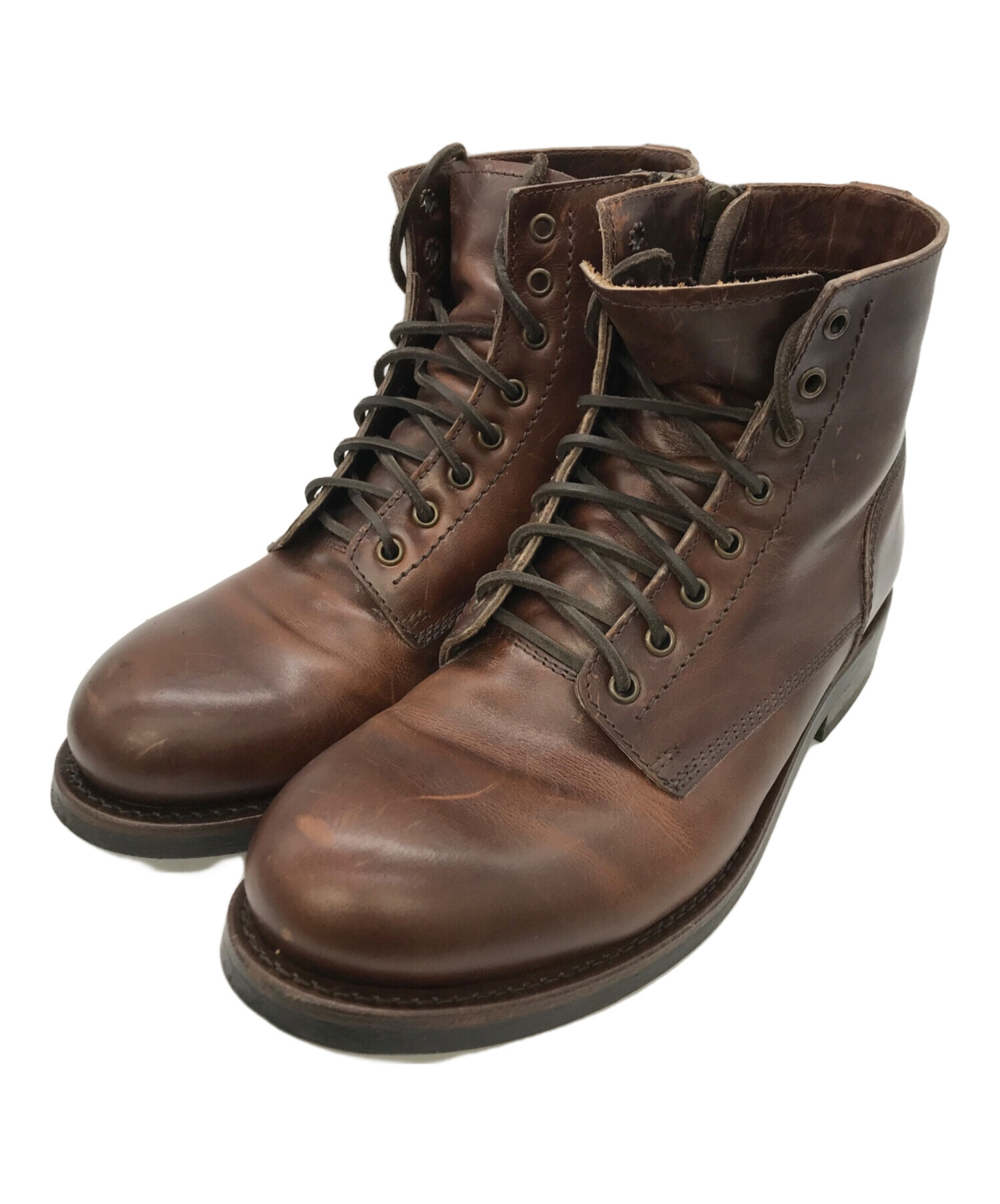 中古・古着通販】BUTTERO (ブッテロ) サイドZIPワークブーツ ブラウン