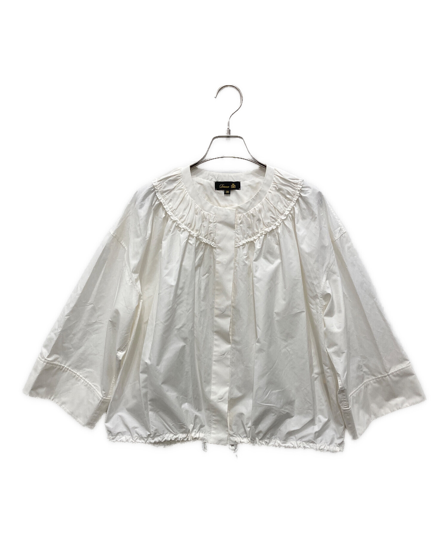 Drawer ドゥロワー シルク ブラウス ホワイト Drawer ドゥロワーシルク