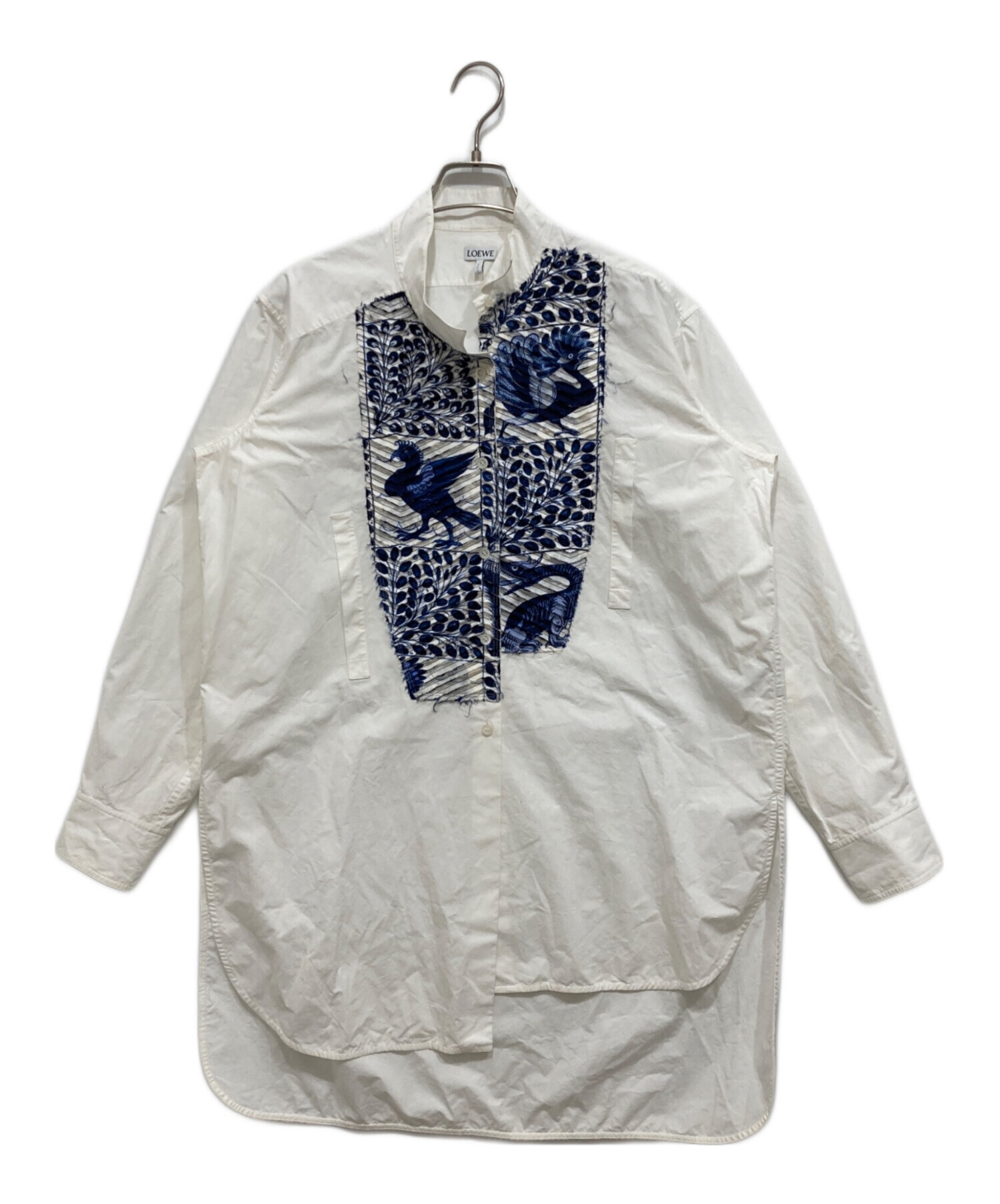 中古・古着通販】LOEWE (ロエベ) アシンメトリーロングシャツ ホワイト