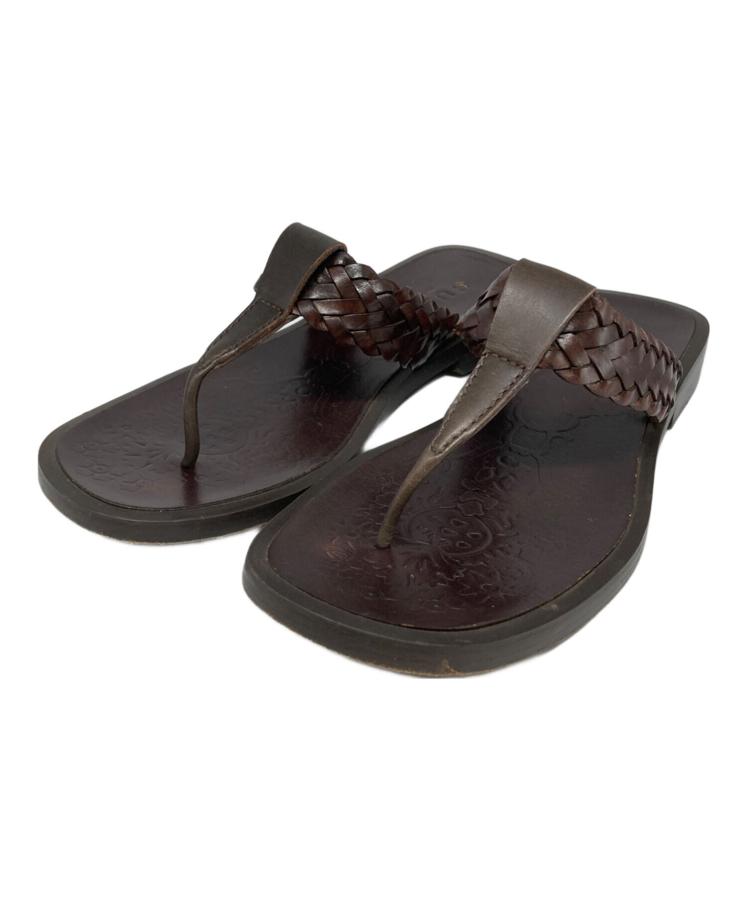 中古・古着通販】GUCCI PLUS (グッチ プラス) レザーサンダル ブラウン