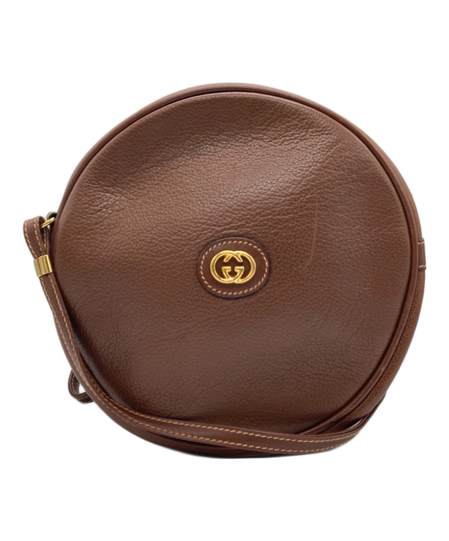 中古・古着通販】GUCCI (グッチ) ラウンドショルダーバッグ ブラウン