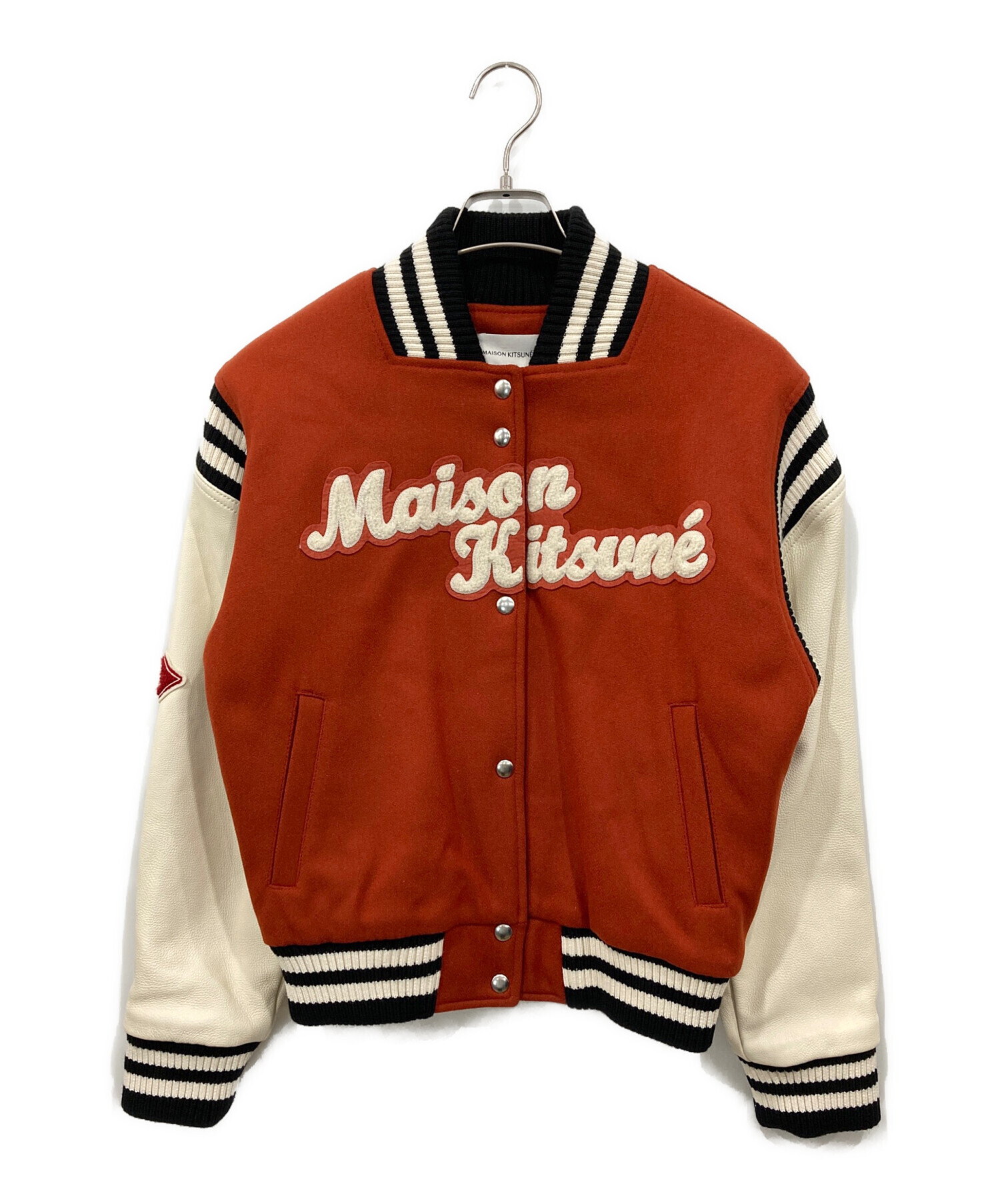 中古・古着通販】MAISON KITSUNE (メゾンキツネ) レザー切替スタジャン