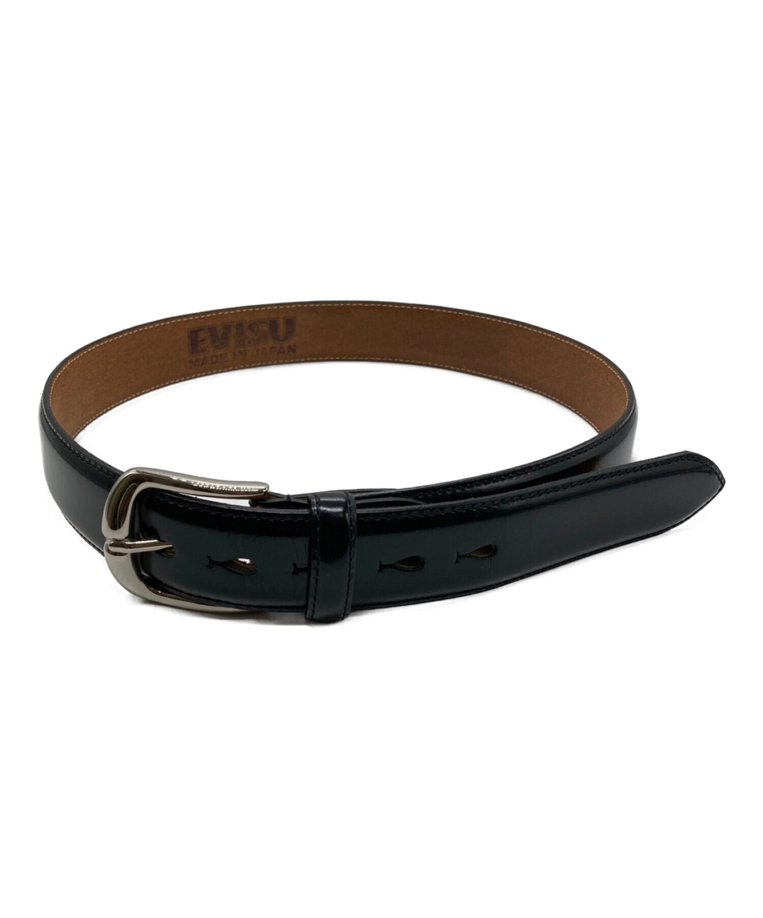 GG EVISU ヴィンテージ スタッズ付きレザーベルト(茶芯) evisu ベルト