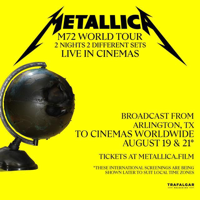8/19 & 8/21開催のメタリカ『M72 WORLD TOUR LIVE FROM ARLINGTON, TX