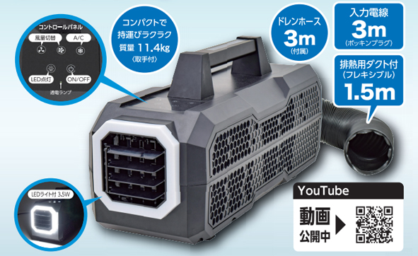 日動 YNC-A160 ポータブルスポットクーラー「カンゲキくん」 ウエダ