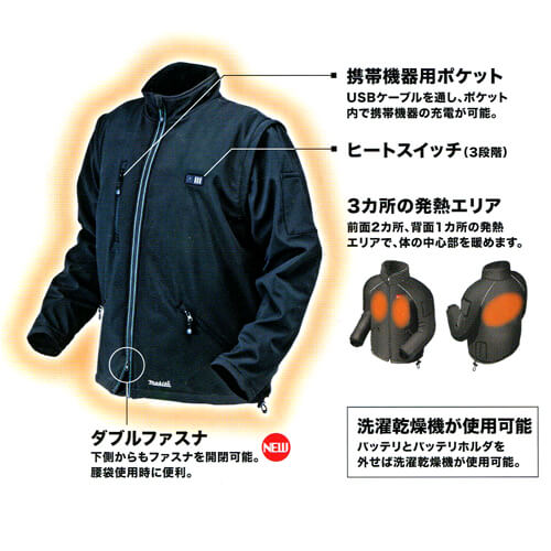 マキタ CJ204DZ 充電式暖房ジャケット